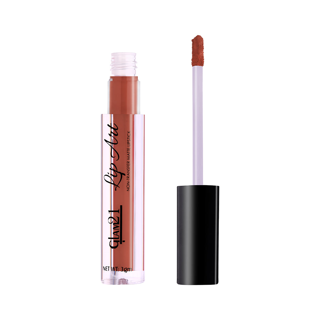 Glam21 Lip Art Liquid Lipstick Long Stay,Lightweight & Smudgeproof Velvety Matte Finish (Nude Chai, 3 g)