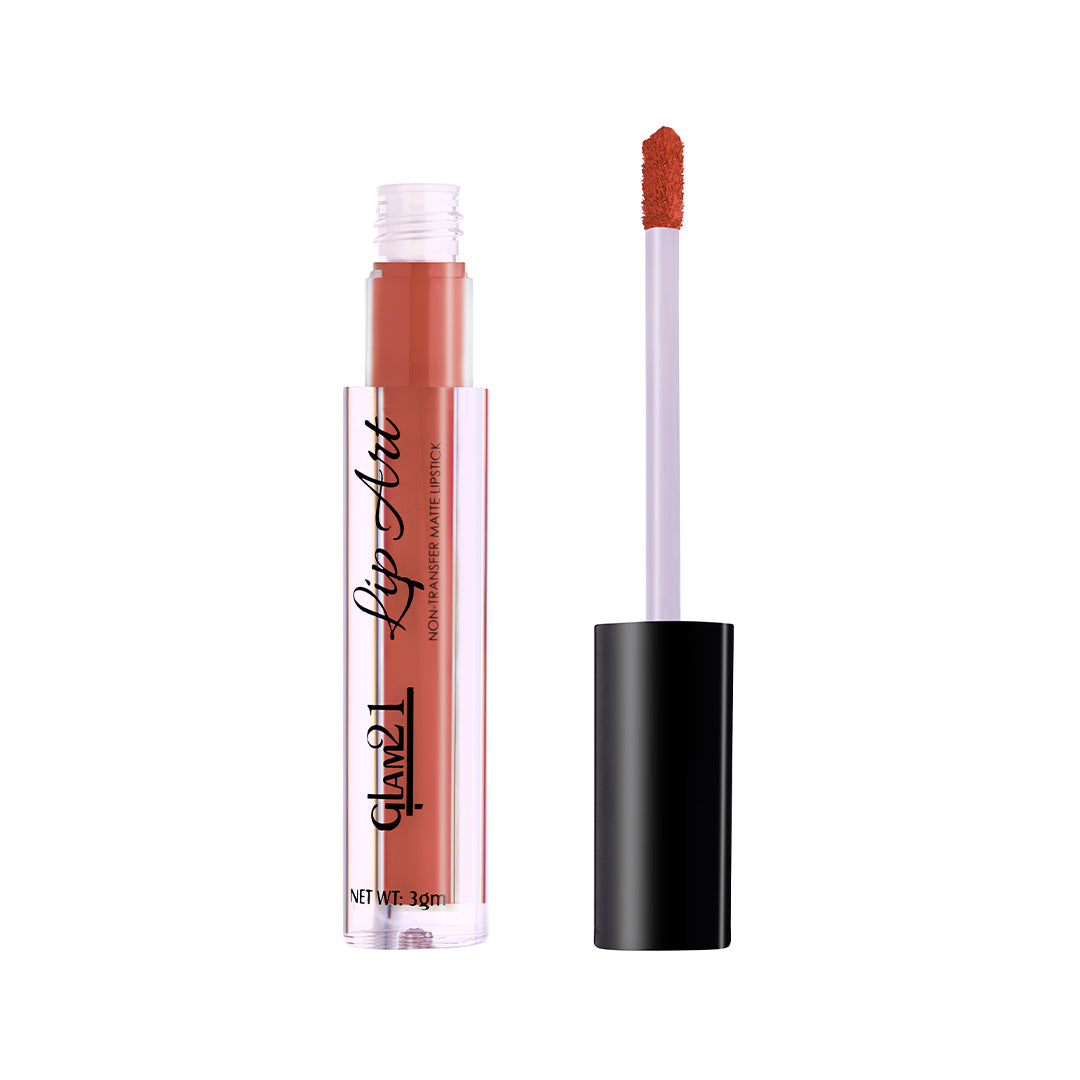Glam21 Lip Art Liquid Lipstick Long Stay,Lightweight & Smudgeproof Velvety Matte Finish (Nude Adore, 3 g)