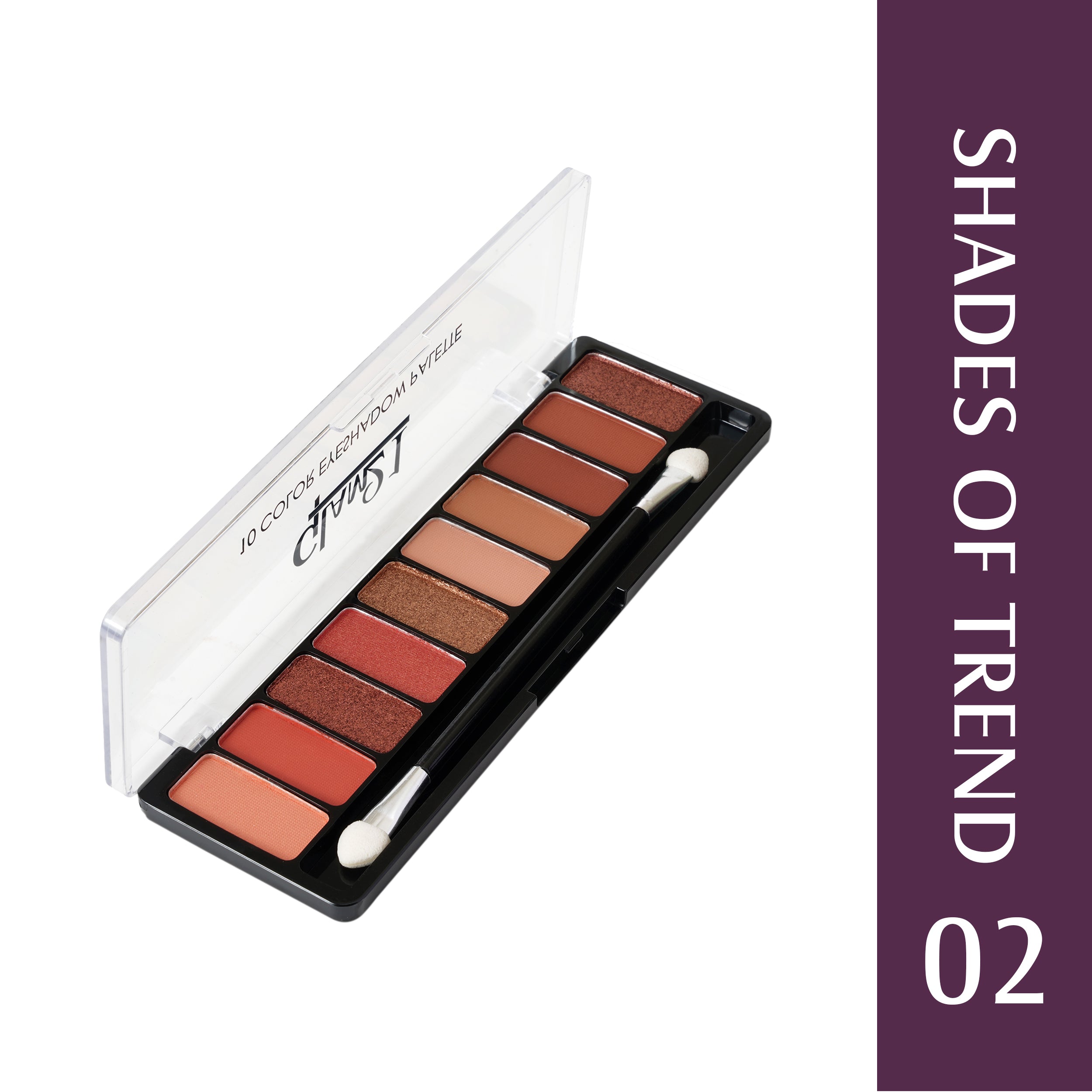Glam21 10 Color Eyeshadow Palette - Soft Matte & Creamy Shimmer in Just One Swipe 8.8 g (Shade-02)