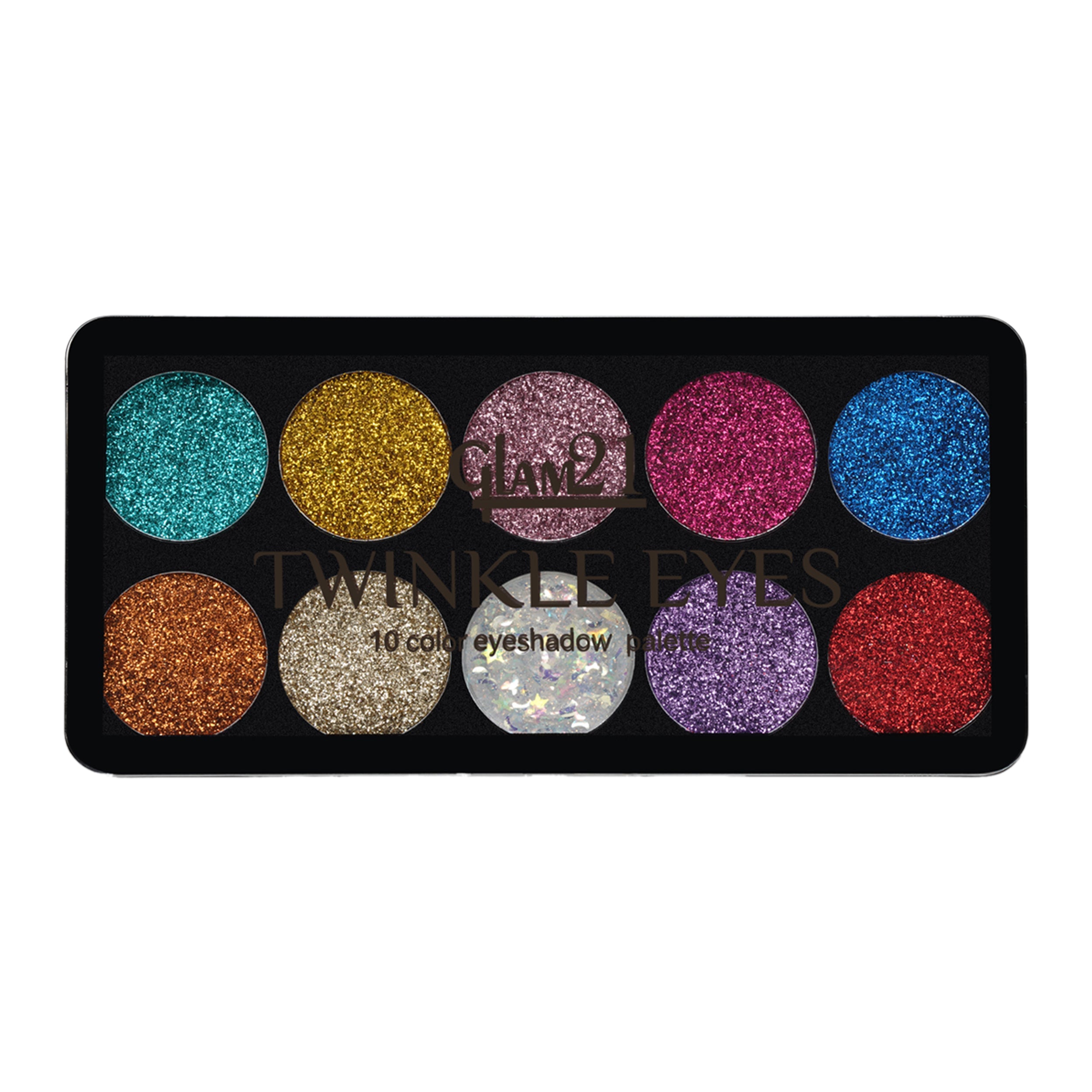 Glam21 Twinkle Eyes Glitter Palette|10 Cream Based Highly Pigmented Shades|Non Sticky Look -13gm-01-NA-13gm