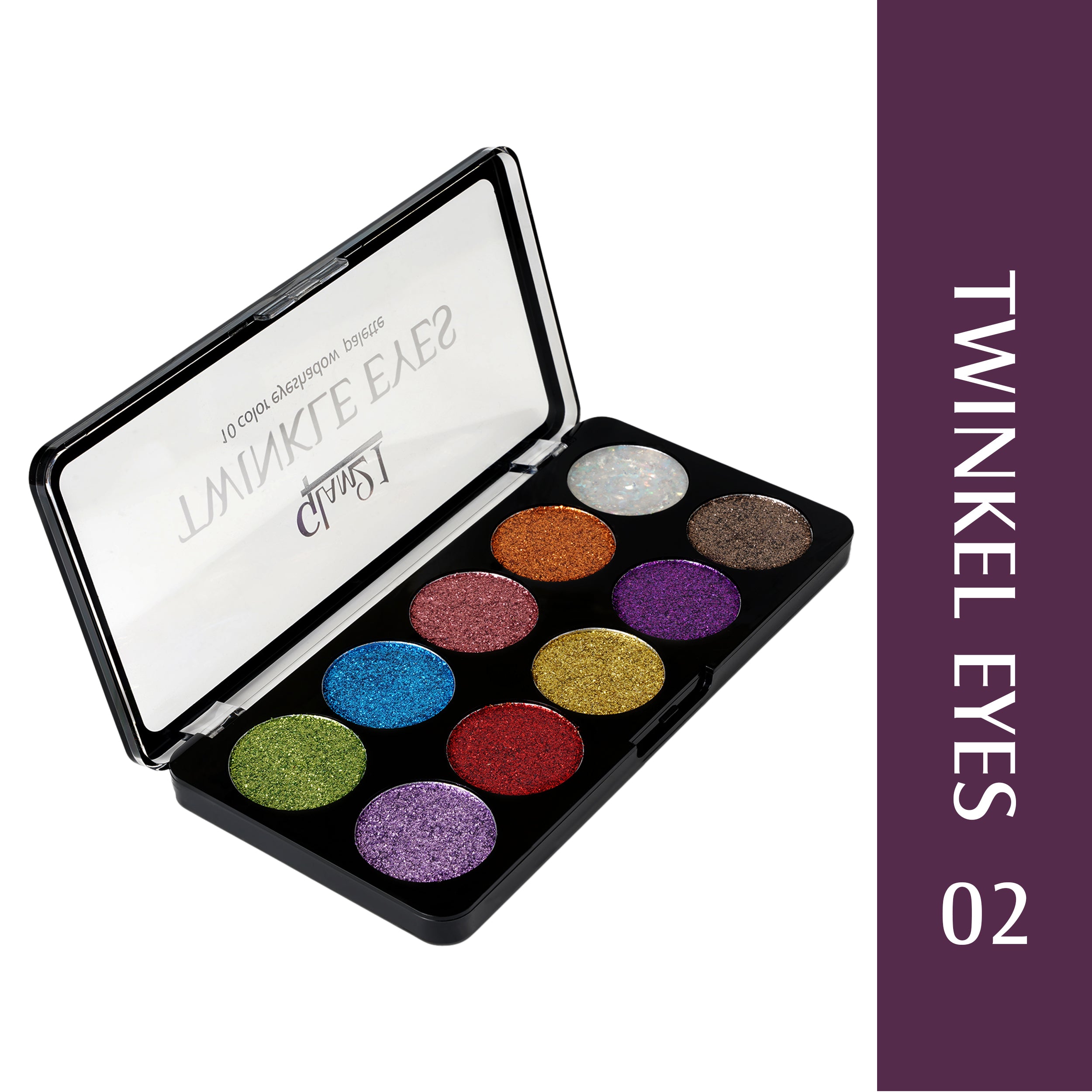 Glam21 Twinkle Eyes Glitter Palette|10 Cream Based Highly Pigmented Shades|Non Sticky Look -13gm-02-NA-13gm