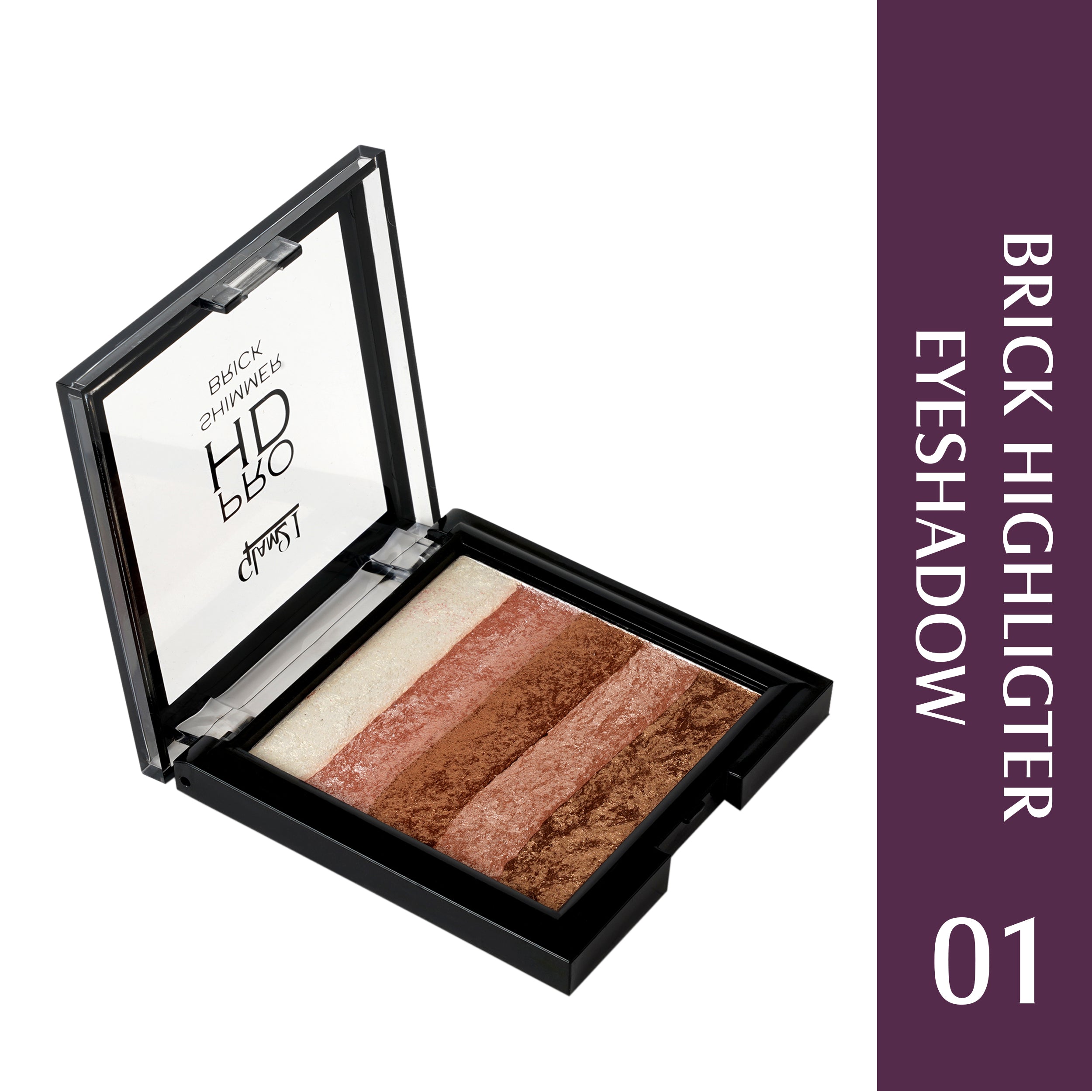 Glam21 Brick Eyeshadow Palette Long-Lasting| Shimmery Finish 5 Highly Pigmented Shades 7.5 g (Multicolor)
