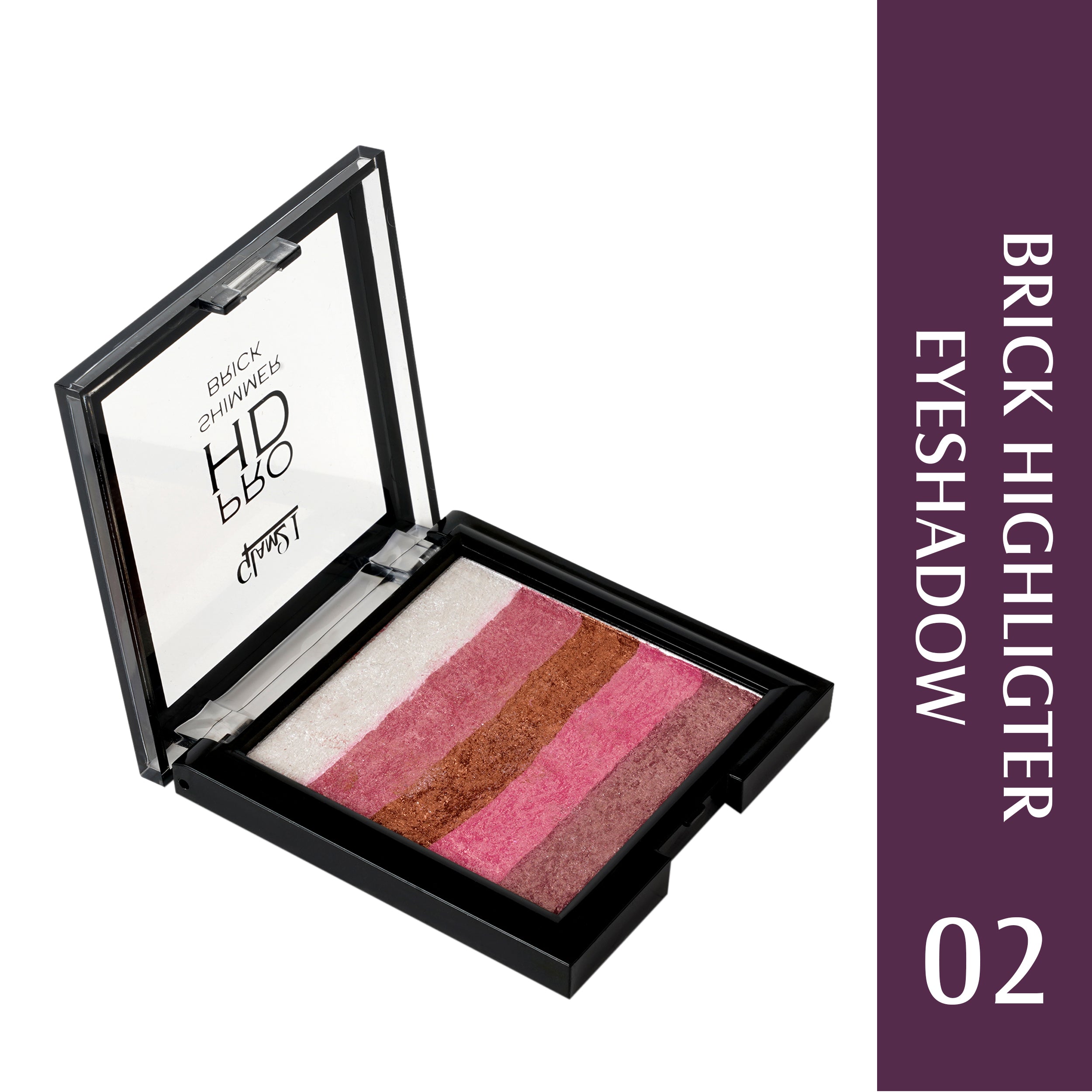 Glam21 Brick Eyeshadow Palette Long-Lasting| Shimmery Finish 5 Highly Pigmented Shades 7.5 g (Shade-02)