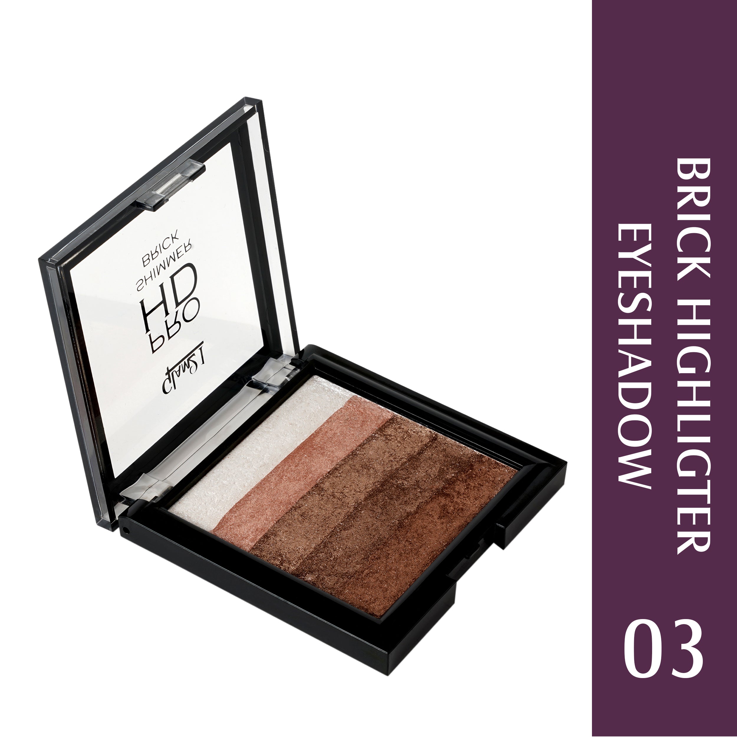 Glam21 Brick Eyeshadow Palette Long-Lasting| Shimmery Finish 5 Highly Pigmented Shades 7.5 g (Shade-03)