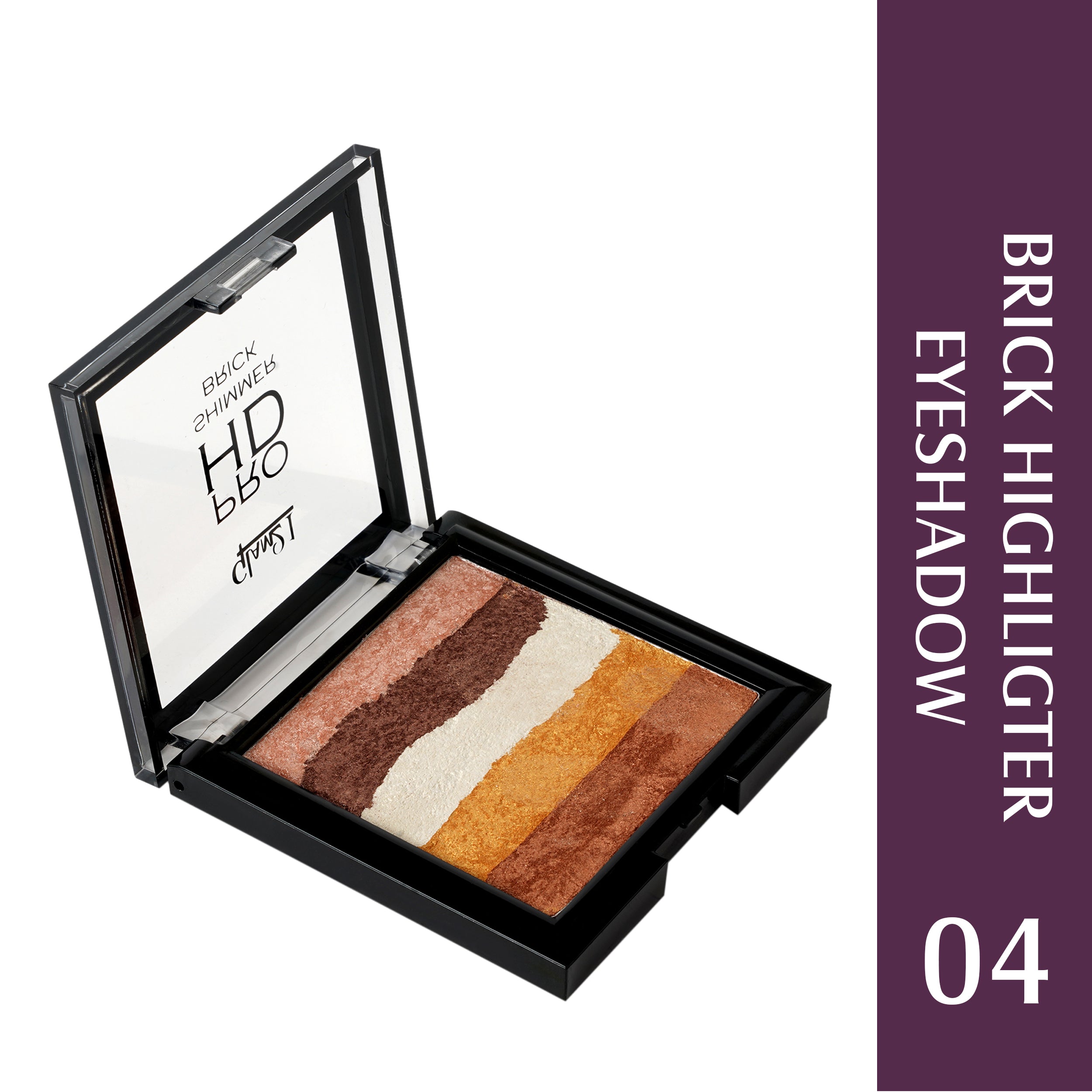 Glam21 Brick Eyeshadow Palette Long-Lasting| Shimmery Finish 5 Highly Pigmented Shades 7.5 g (Shade-04)