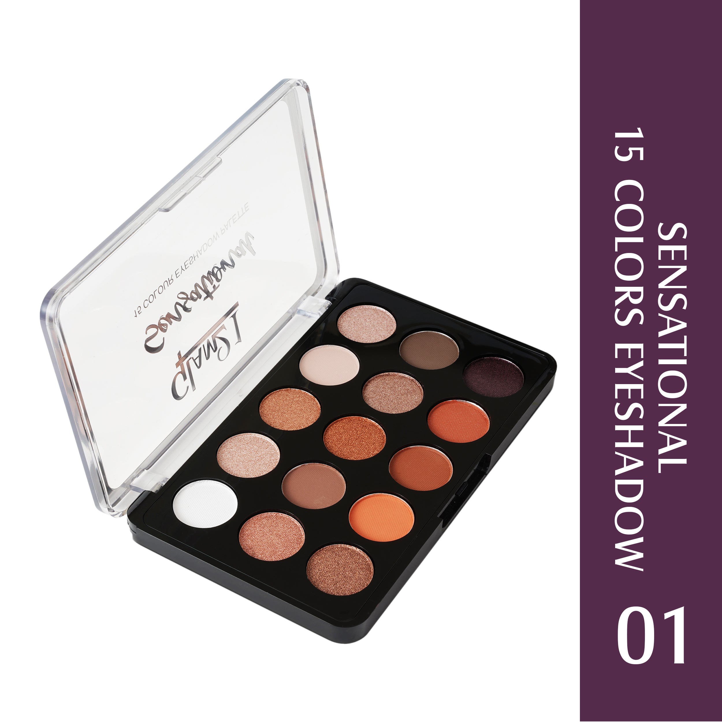 Glam21 Sensational 15 Colour Eyeshadow Palette-Unique Combination of Mattes & Shimmers 14 g (Shade-01)