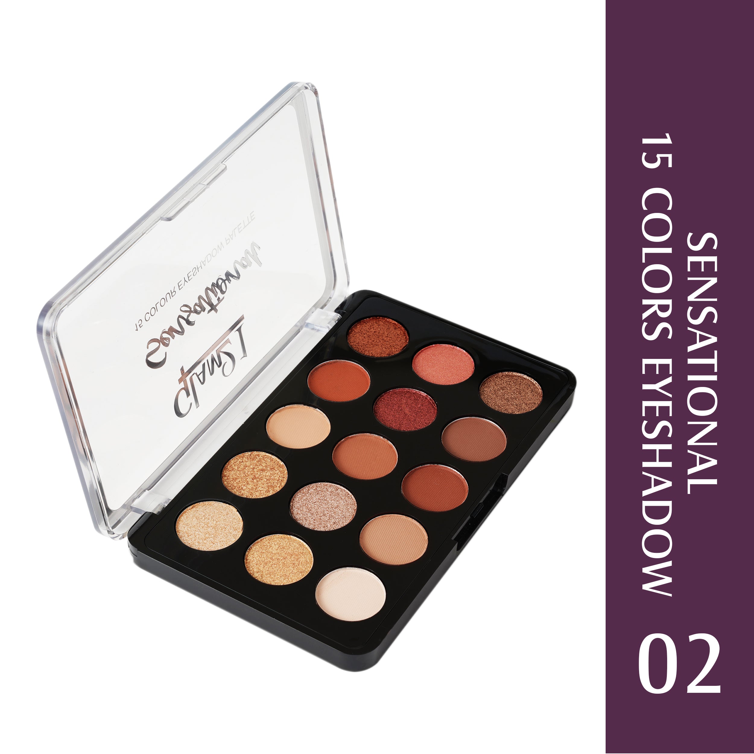 Glam21 Sensational 15 Colour Eyeshadow Palette-Unique Combination of Mattes & Shimmers 14 g (Shade-02)