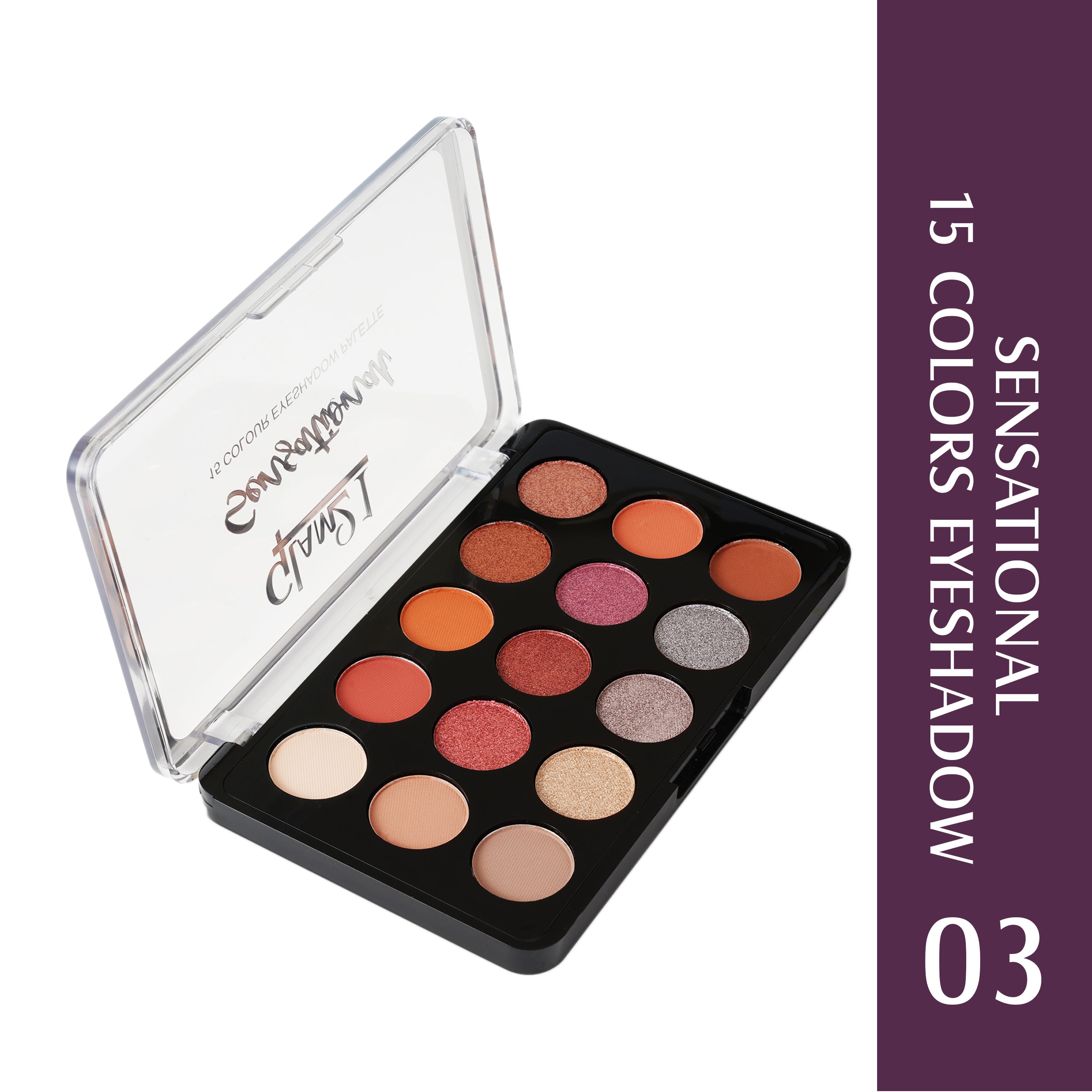 Glam21 Sensational 15 Colour Eyeshadow Palette-Unique Combination of Mattes & Shimmers 14 g (Shade-03)