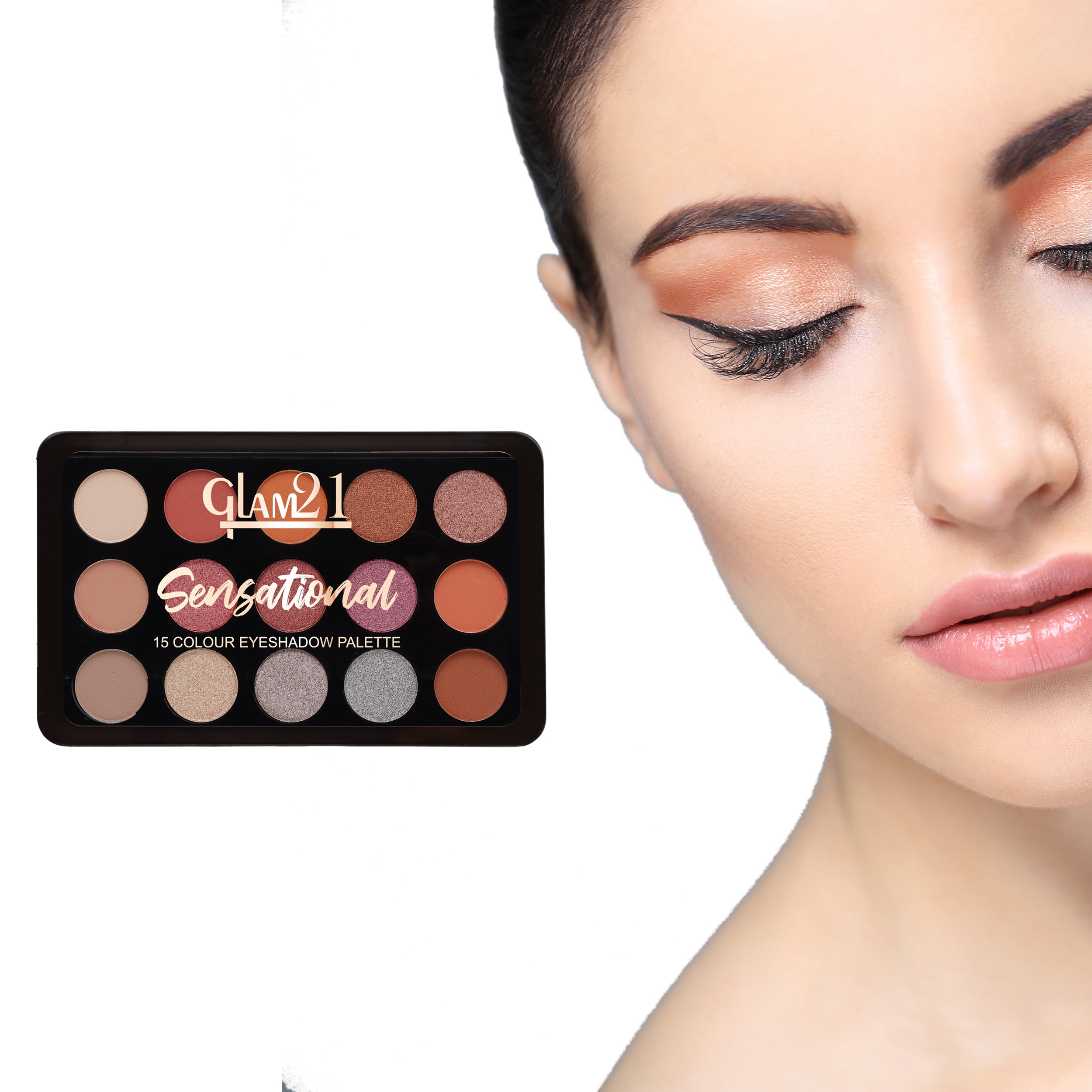 Glam21 Sensational 15 Colour Eyeshadow Palette-Unique Combination of Mattes & Shimmers 14 g (Shade-03)