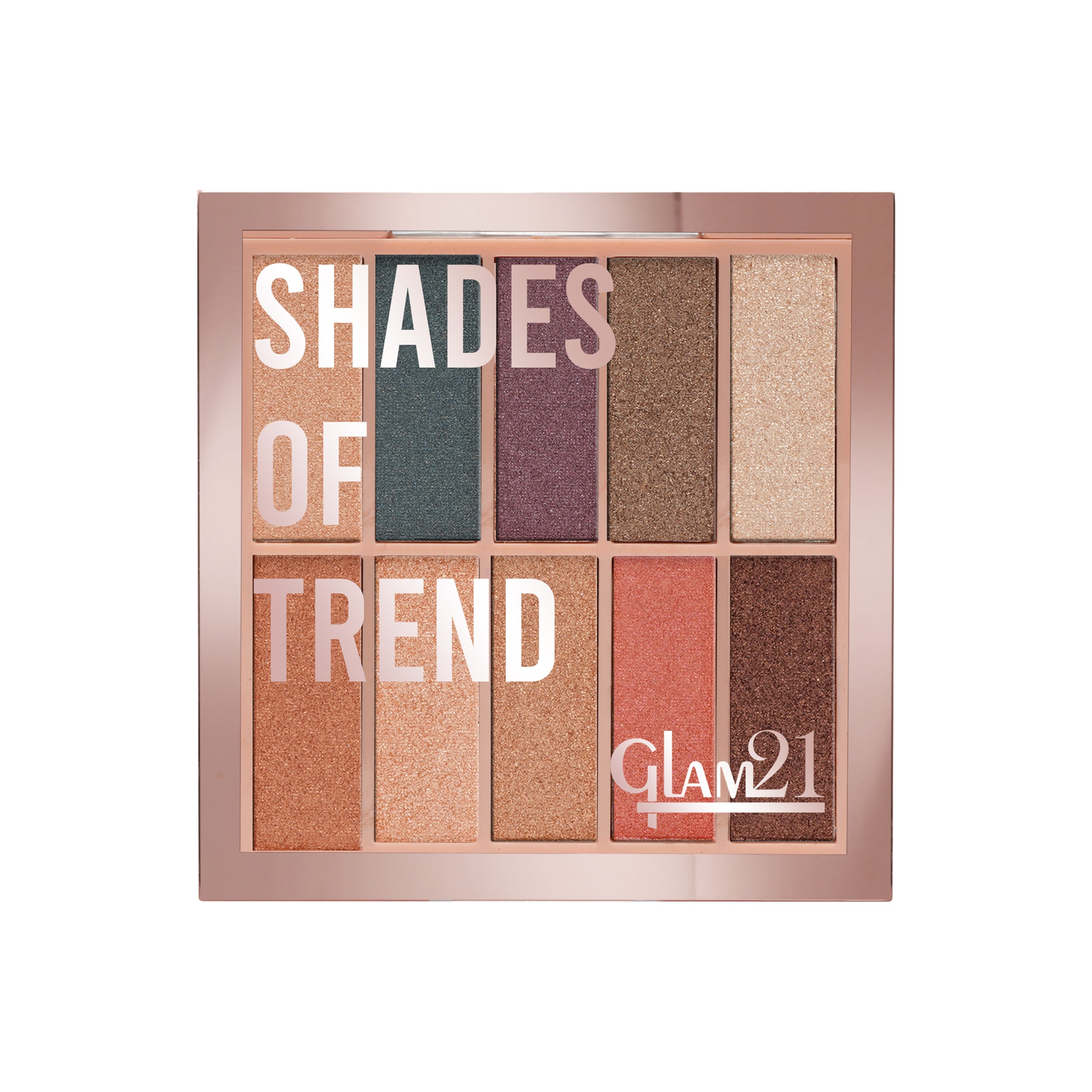 Glam21 Shades of Trend Eyeshadow Palette 10 Highly Pigmented Shades Shimmery Finish, 12gm Shade -03