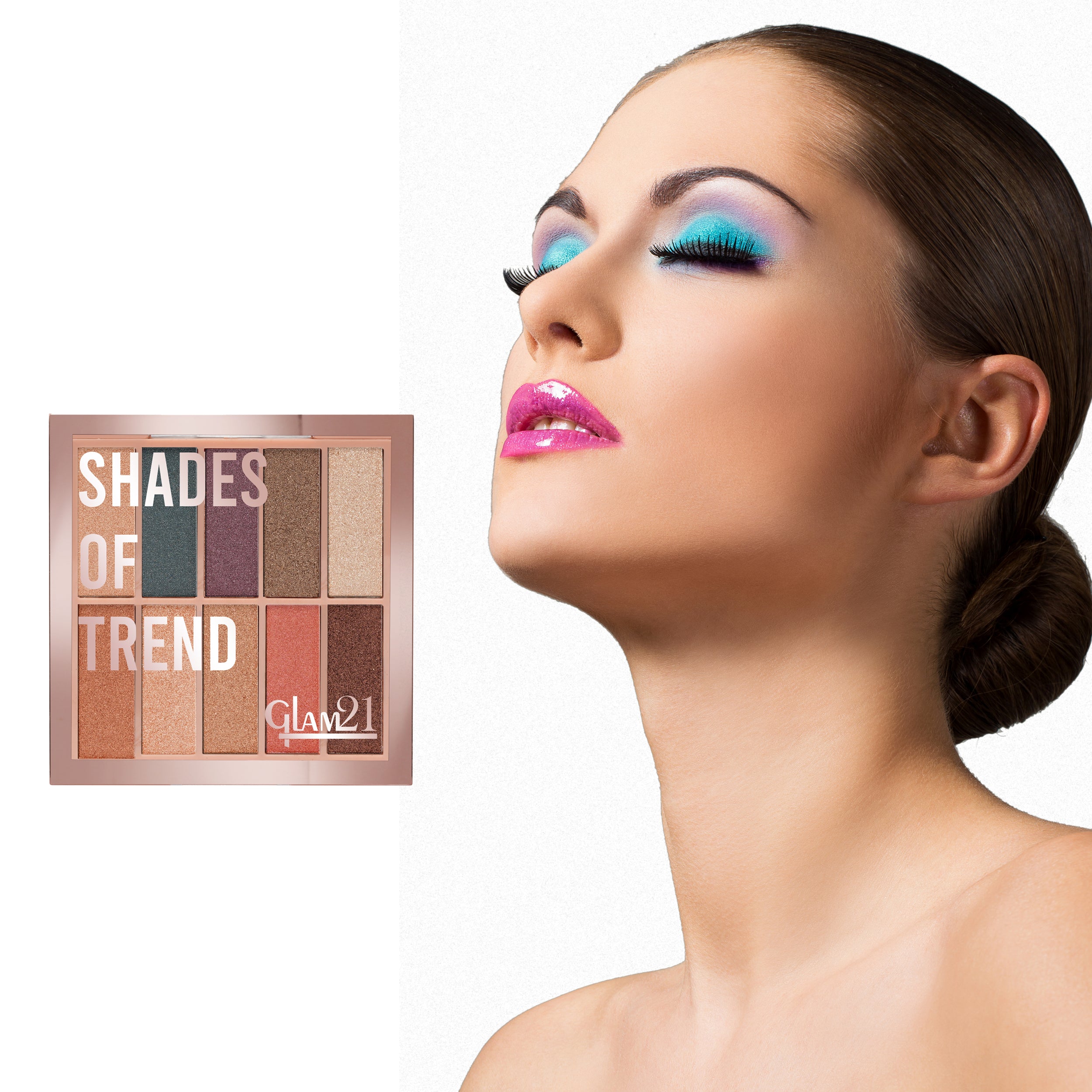 Glam21 Shades of Trend Eyeshadow Palette 10 Highly Pigmented Shades Shimmery Finish, 12gm Shade -03