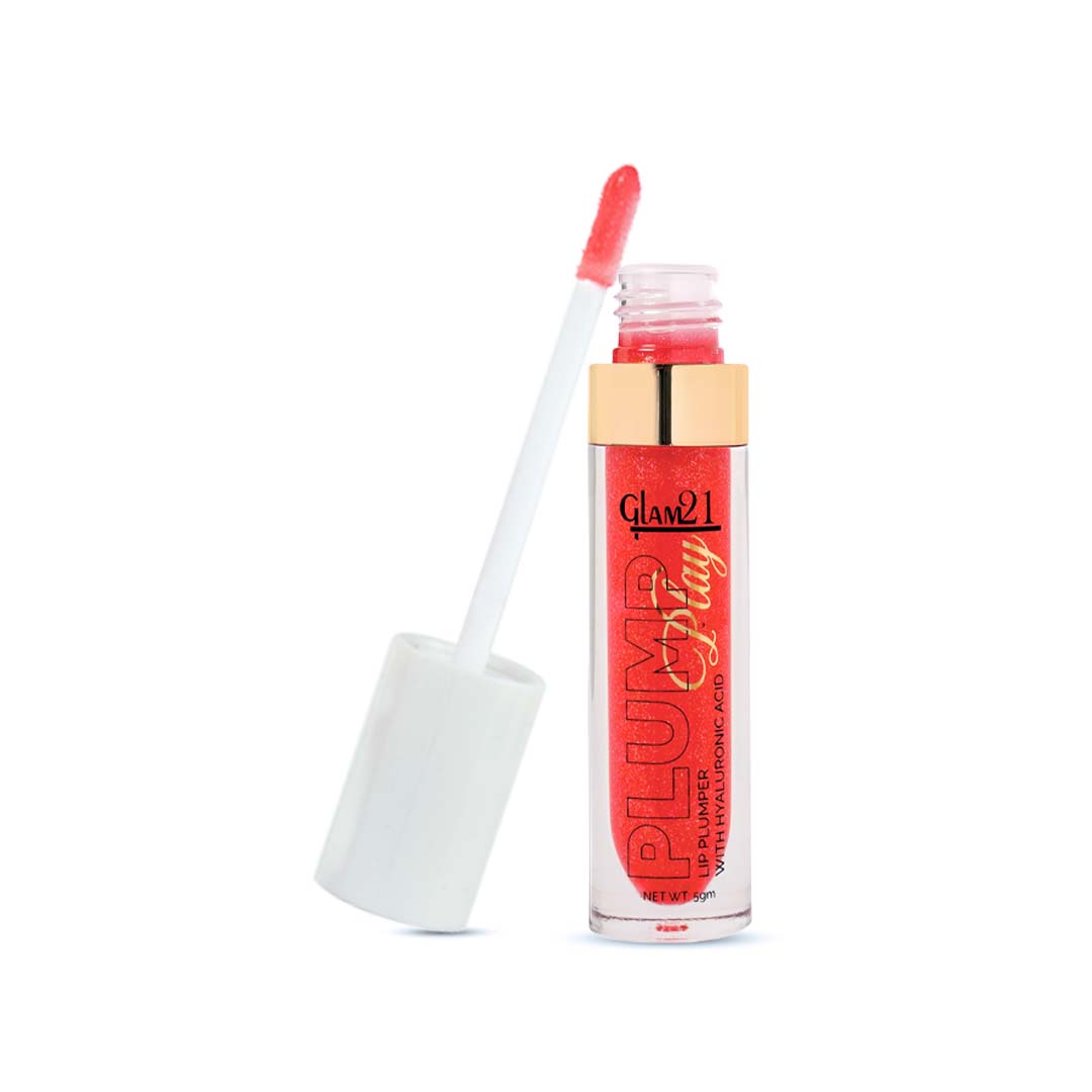 GLAM21 Plump Play Lip Plumper-Juicy Lips Fuller & Hydrated Moisturizing Crystal Shine, 5g (Red Lights)