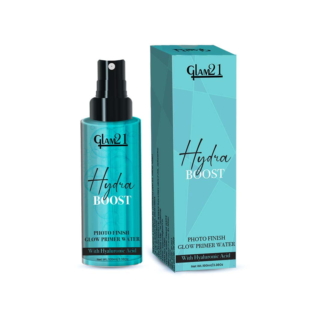 Glam21 Hydra Boost Makeup Spray - Photo Finish Glow Primer Water with Hyaluronic Acid Primer - 100 ml (Transparent)