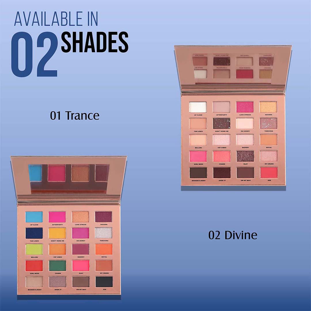 Glam21 Muse Eyeshadow Palette 20 Colour | Ultra-pigmented Formula in Mattes & Shimmers 30 g (Trance-01)