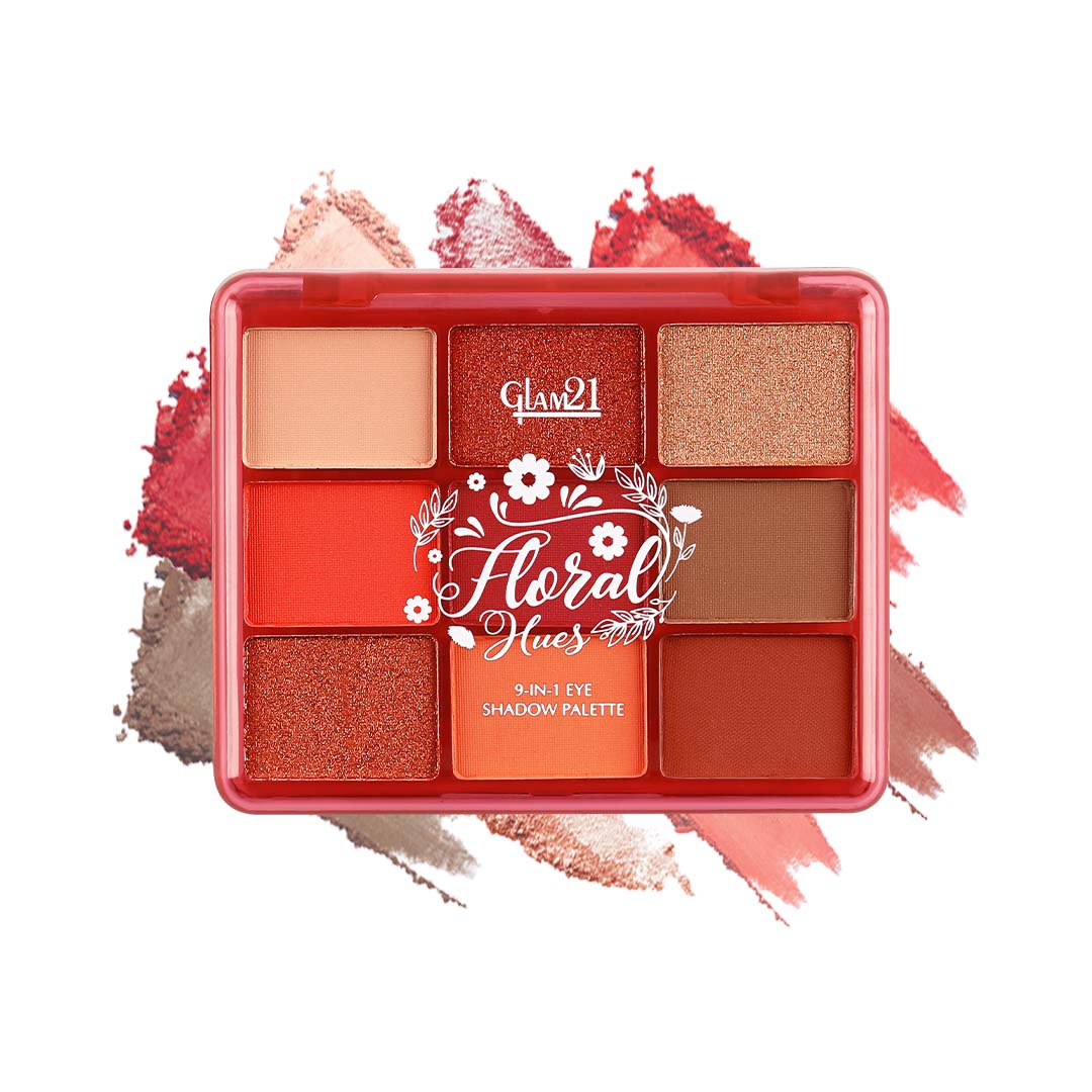 Glam21 Floral Hues 9in1 Eyeshadow Palette | Super-blendable, Smudge-proof 7.2 g (Daisy)