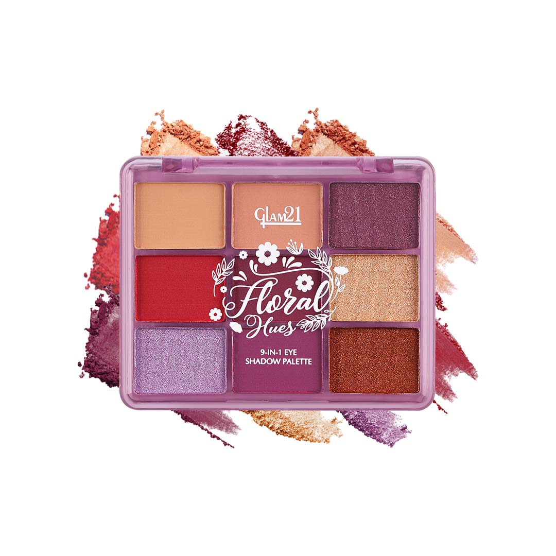 Glam21 Floral Hues 9in1 Eyeshadow Palette | Super-blendable, Smudge-proof 7.2 g (Tulip)