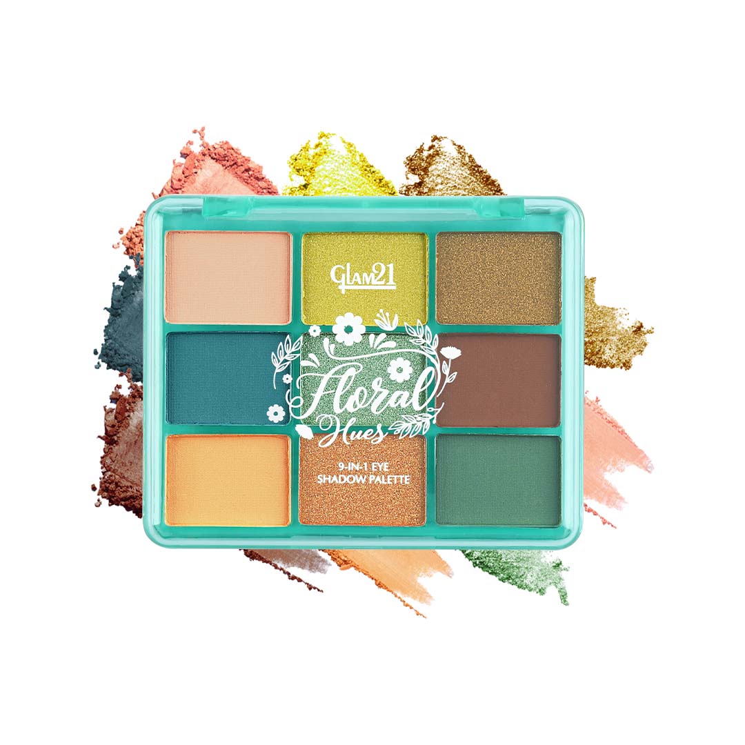 Glam21 Floral Hues 9in1 Eyeshadow Palette | Super-blendable, Smudge-proof 7.2 g (Hibiscus)