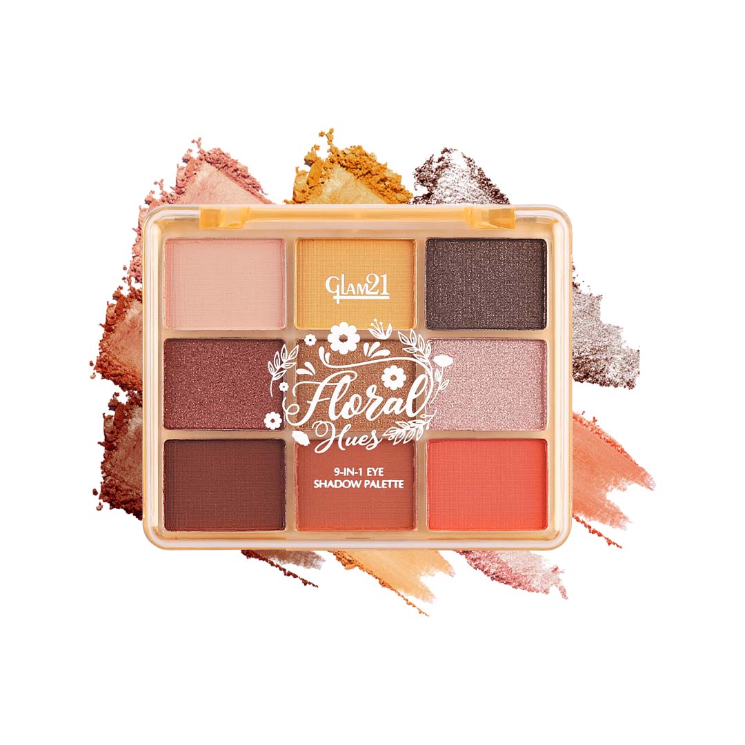 Glam21 Floral Hues 9in1 Eyeshadow Palette | Super-blendable, Smudge-proof 7.2 g (Sunflower)