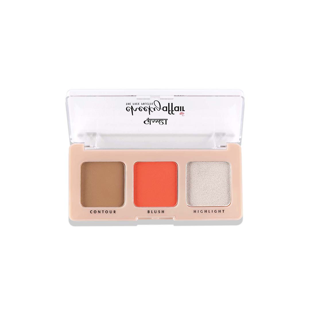 Glam21 Cheeky Affair 3in1 Face Palette Blush, Contour & Highlighter|Waterproof Makeup Kit 8.6g (Shade-04)