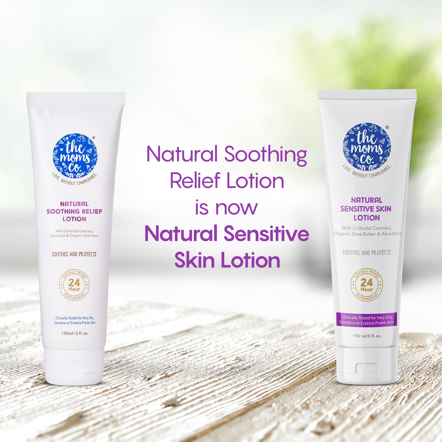 The Moms Co Lotion for Very Dry, Sensitive Skin | Clinically Proven 24 Hour Moisturising Baby Lotion | Itchy or Redness and Rashes Prone Skin - The Moms Co. Natural Sensitive Skin Lotion (150ml)