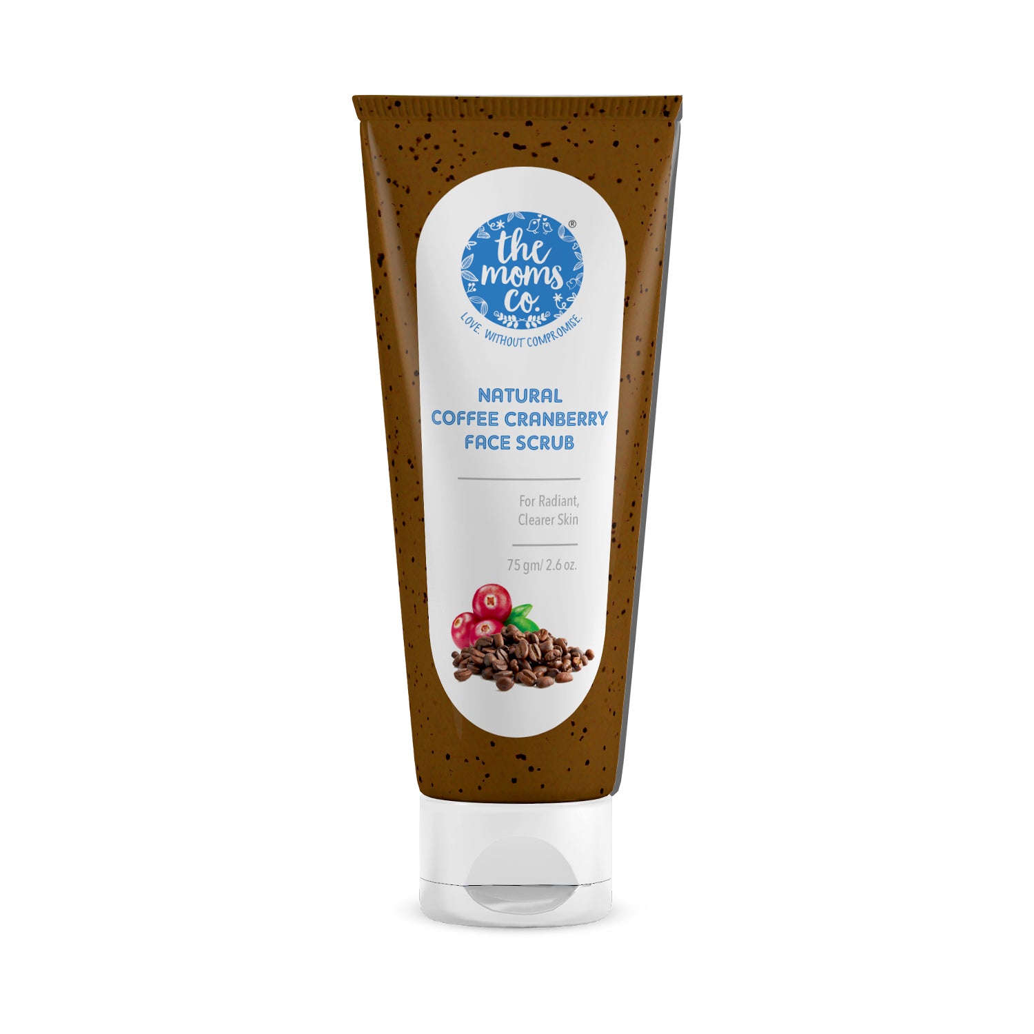 The Moms Co Natural Cranberry Coffee Face Scrub for Radiant and Clearer Skin with Cranberry , Coffee and Vitamin C (75gms)