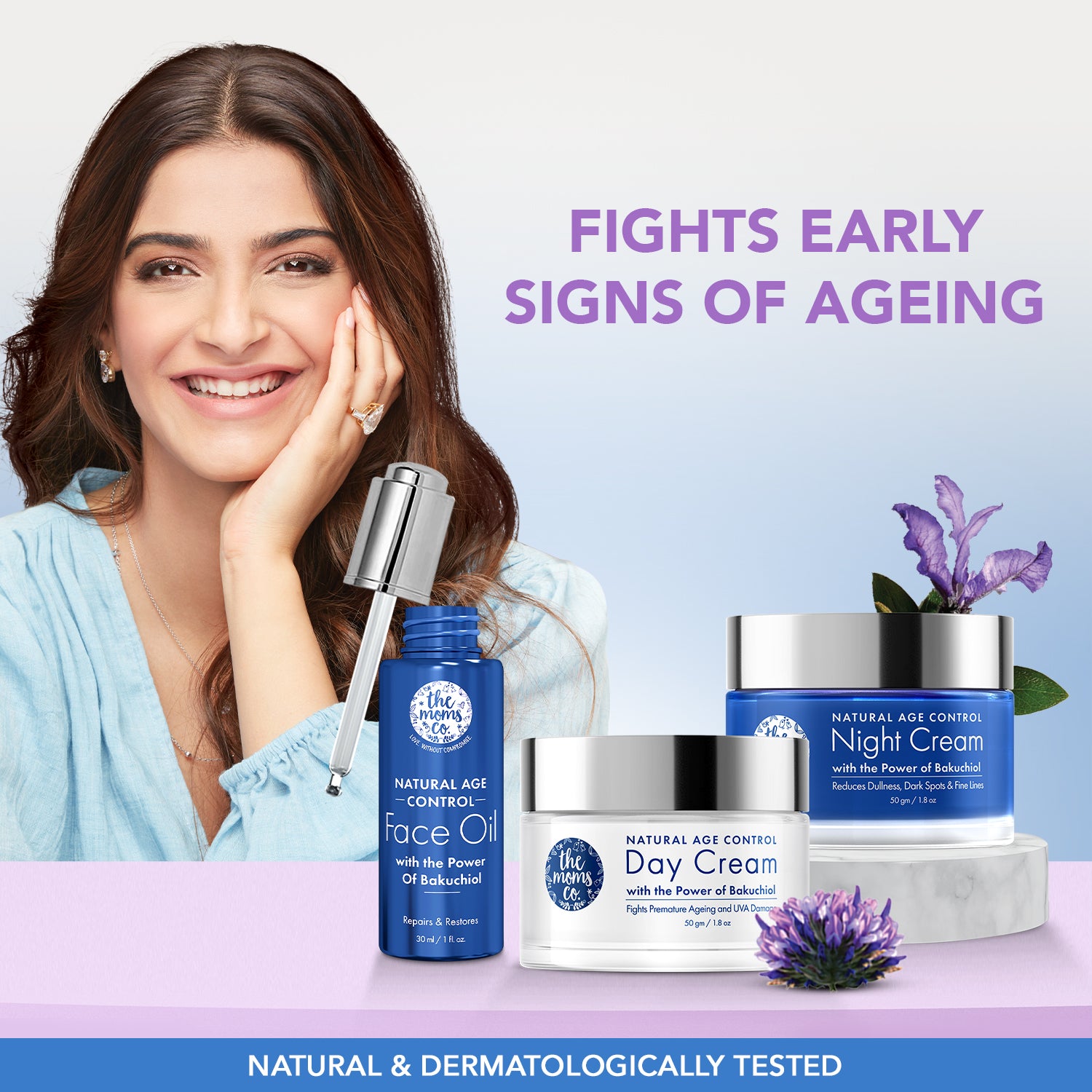 The Moms Co Natural Age Control Face Serum l Overnight Repair & firming l Reduce Fine Lines & Wrinkles l Anti Ageing l Natural Retinol and Niacinamide(30ml)