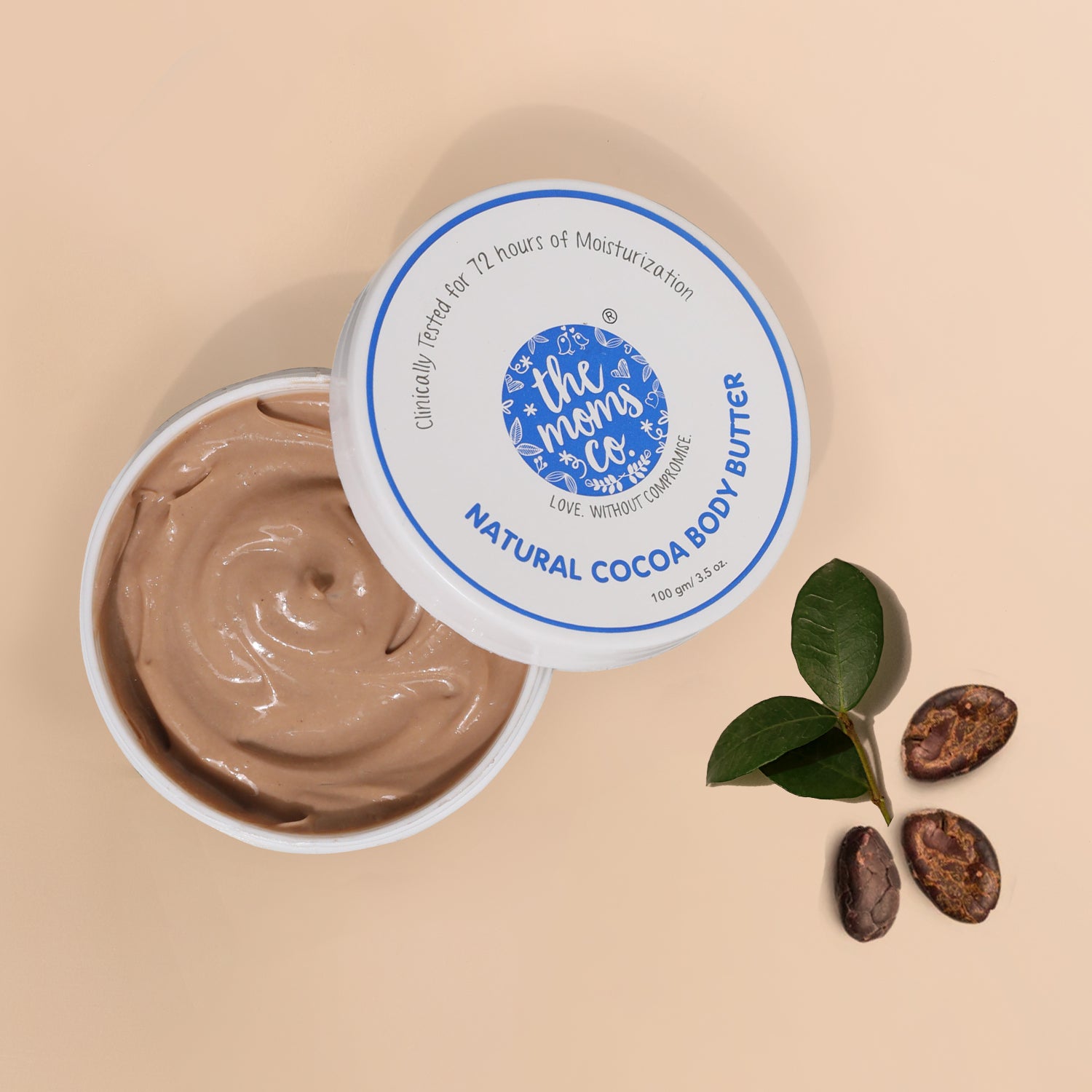 The Moms Co. Natural Cocoa Body Butter - The Ideal Moisturizer for Dry Skin |Moisturizes & Nourishes Skin | With Shea & Cocoa Butters-100 Gm