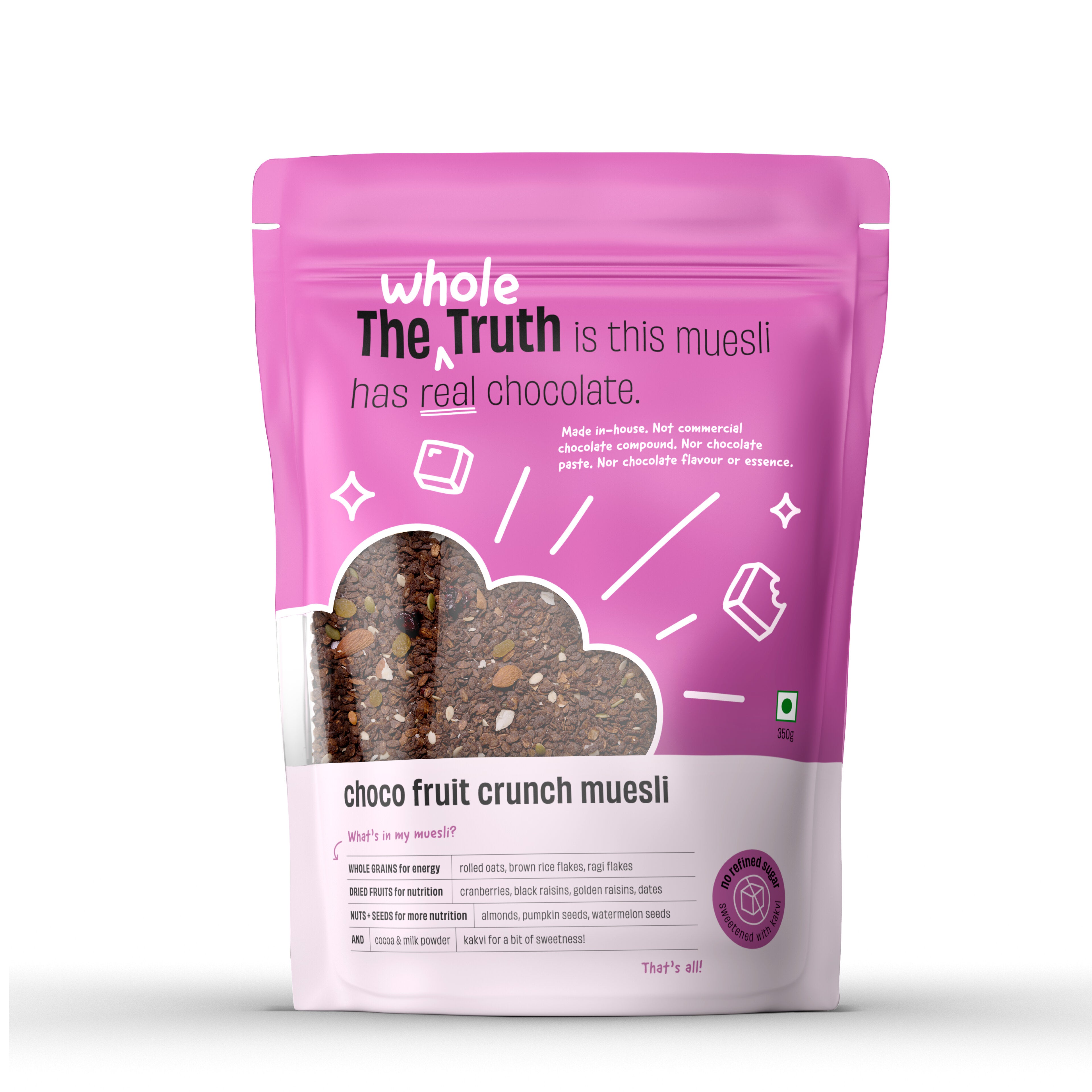 The Whole Truth - Breakfast Muesli - Choco Fruit Crunch - Made with REAL Chocolate - No added flavour, No artificial colour, No preservatives