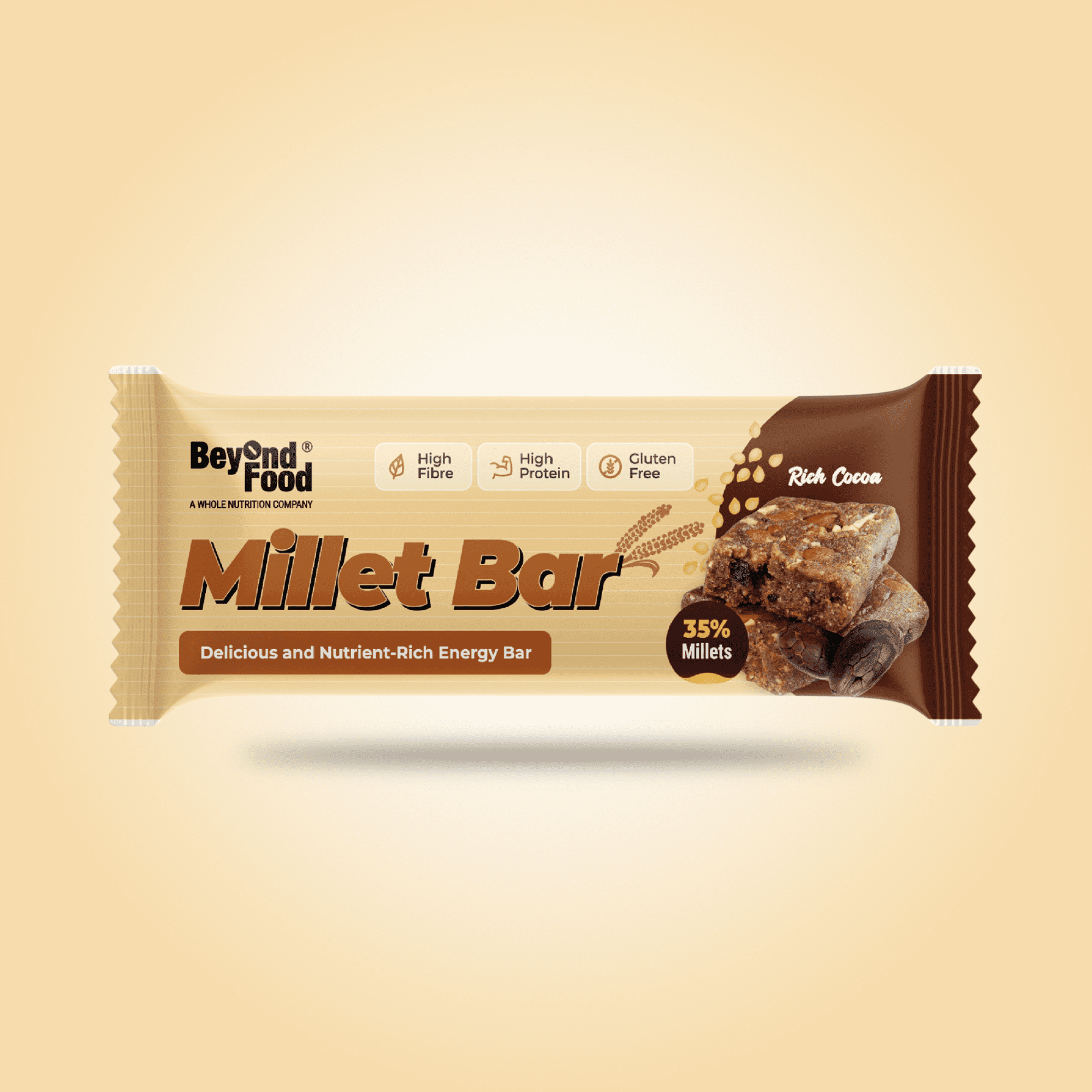 Beyond Food Millet Bar - Rich Cocoa | Pack of 8 | 8x40g
