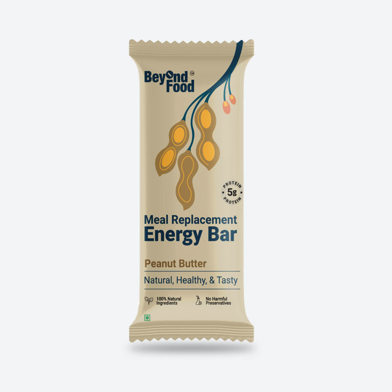 Beyond Food Meal Replacement Energy Bars - Peanut Butter | Pack of 6 | 6x50g