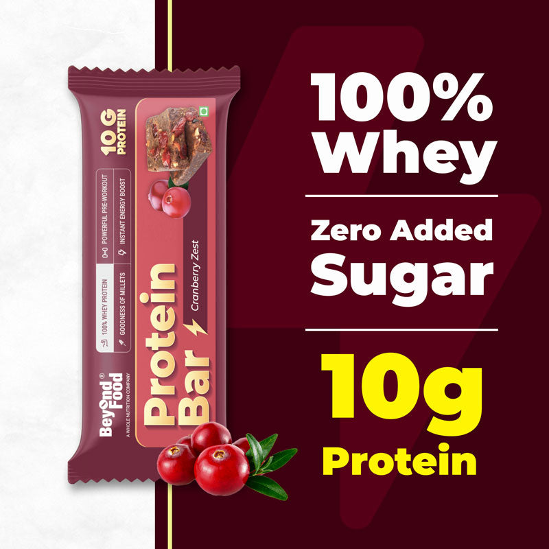 Beyond Food Protein Bar - Cranberry | Pack of 6 | 6x40g