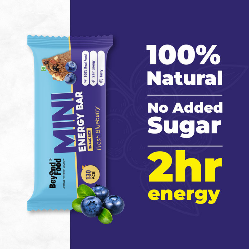 Beyond Food Mini energy bars - Blueberry | Pack of 6 | 6x30g