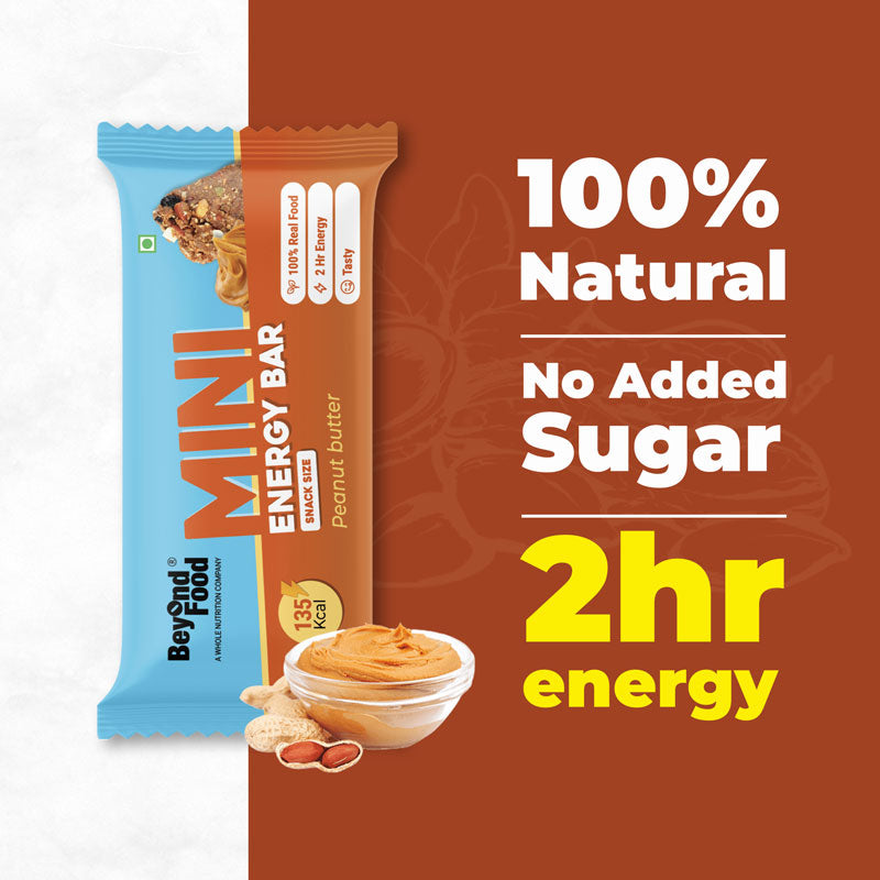 Beyond Food Mini energy bars - Peanut | Pack of 6 | 6x30g