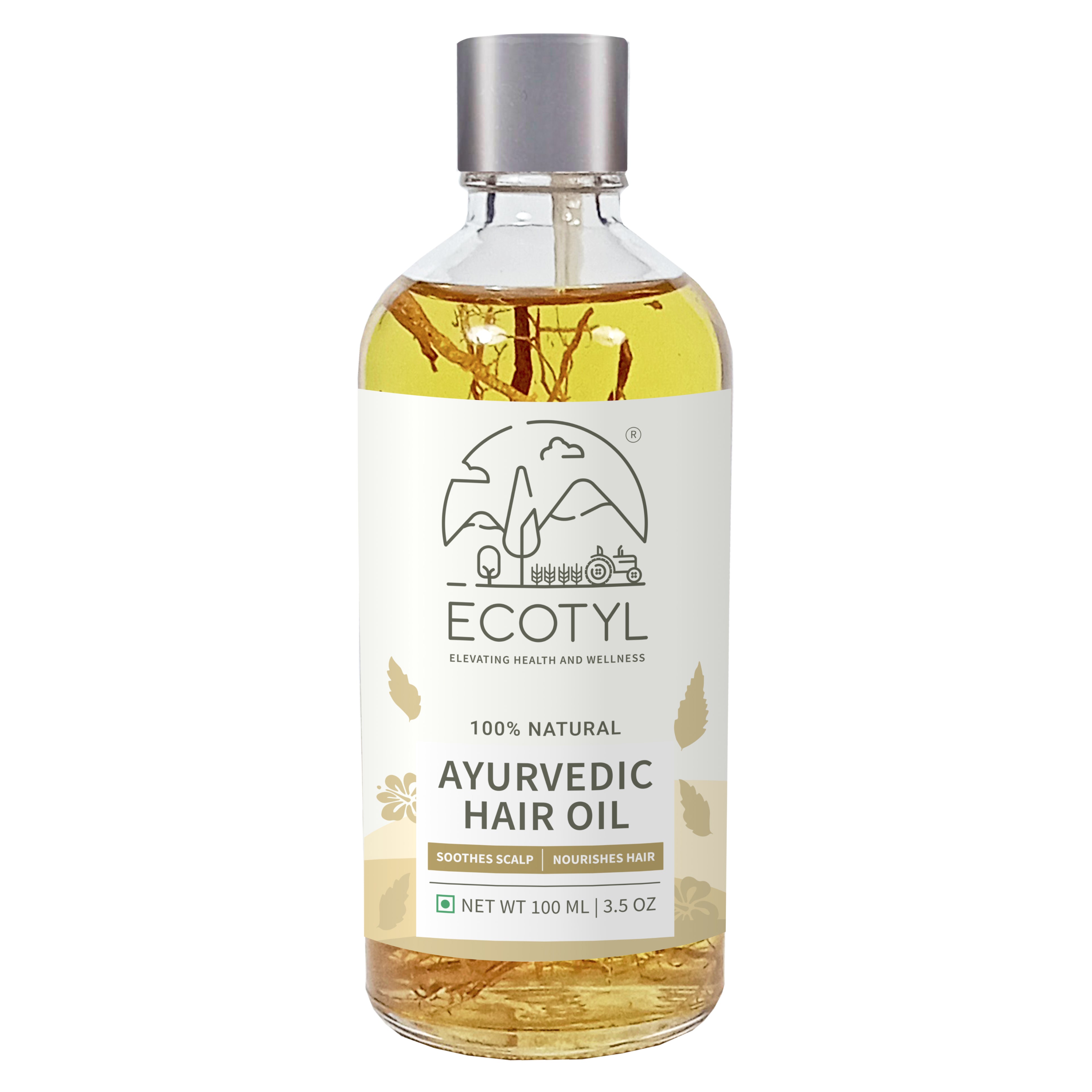Ecotyl Ayurvedic Hair Oil | Infused with 10+ Herbs | For Hair Fall Control & Hair Growth | 100ml