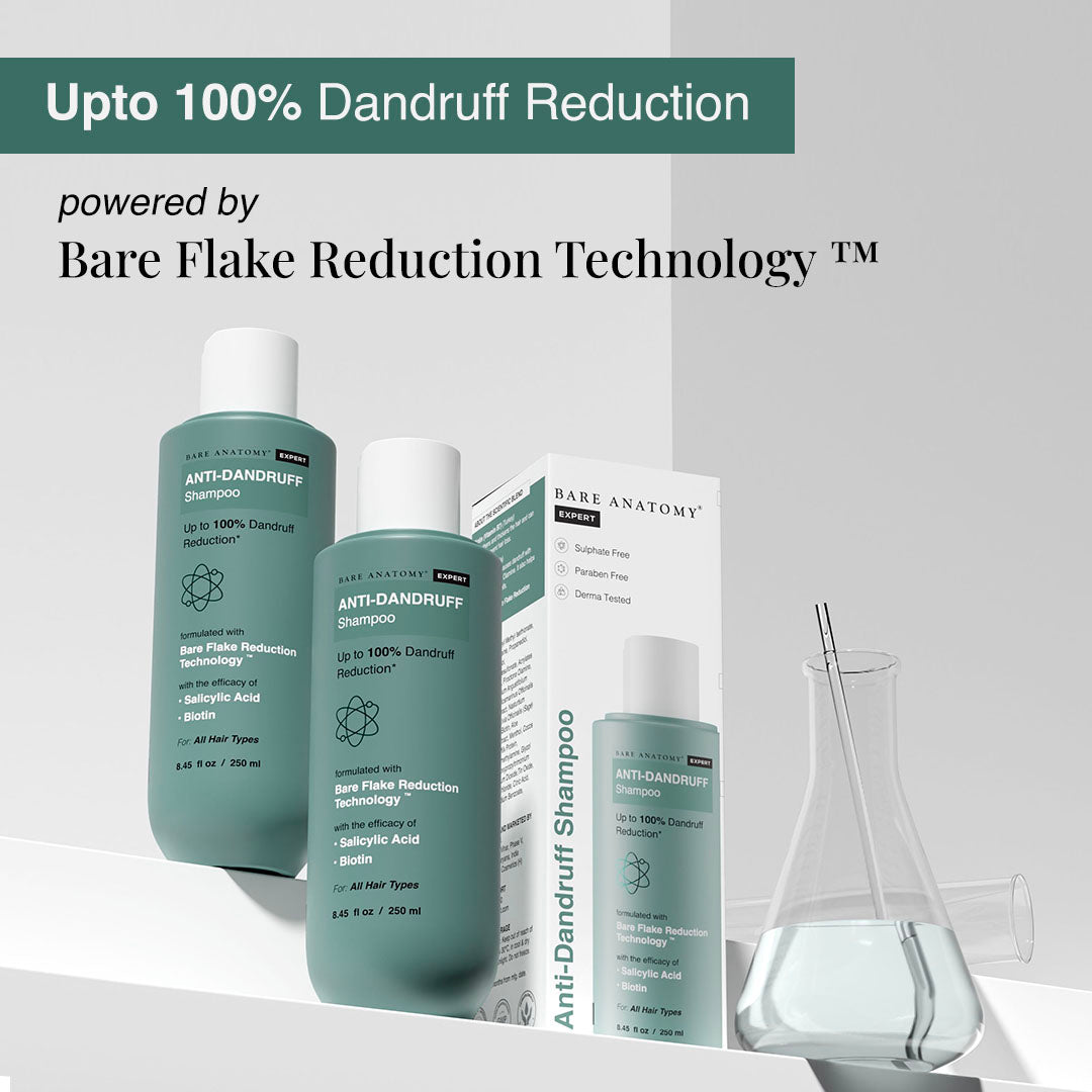 Bare Anatomy Expert Anti-Dandruff Shampoo | Up to 100% Dandruff Reduction | Targets Oily Scalp and Sheds Dry Flakes | 250 ML