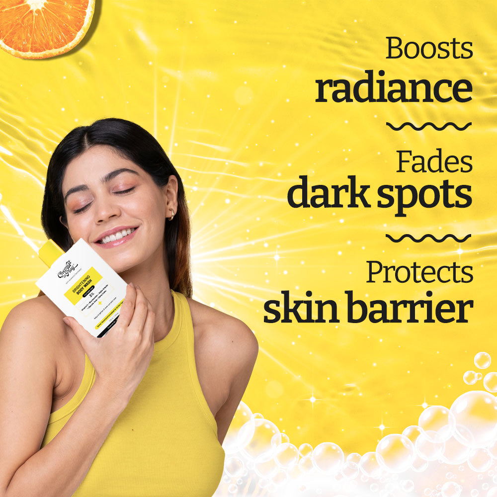 Chemist at Play Brightening Body Wash | Vitamin C Bodywash for Glowing Skin | Fades Dark Spots | Evens out Skin Tone | Alpha Arbutin | 30X Vitamin C with Camu Camu | SLS & Paraben Free | For Women & Men | 236mL