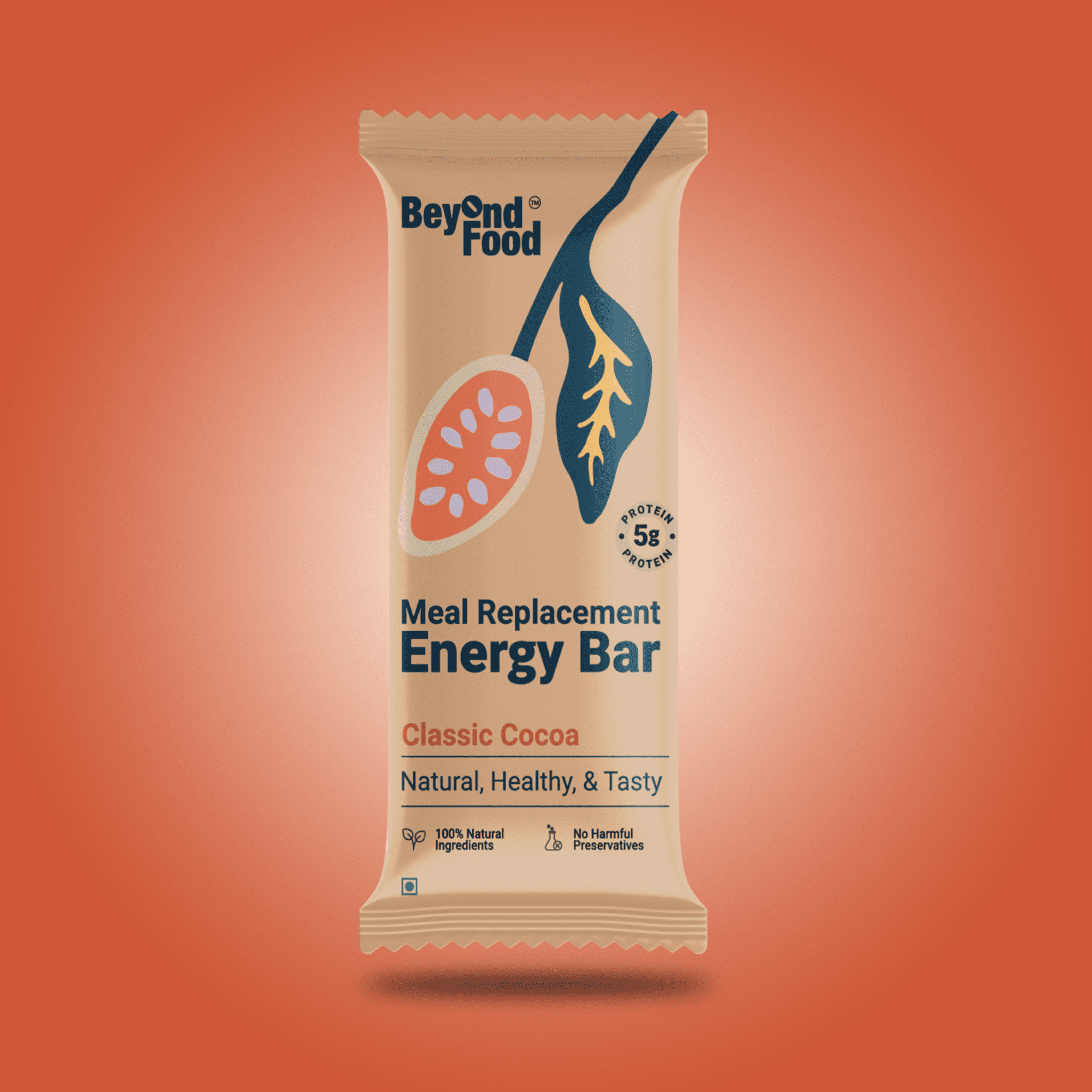 Beyond Food Meal Replacement Energy Bars - Classic Cocoa | Pack of 6 | 6x50g