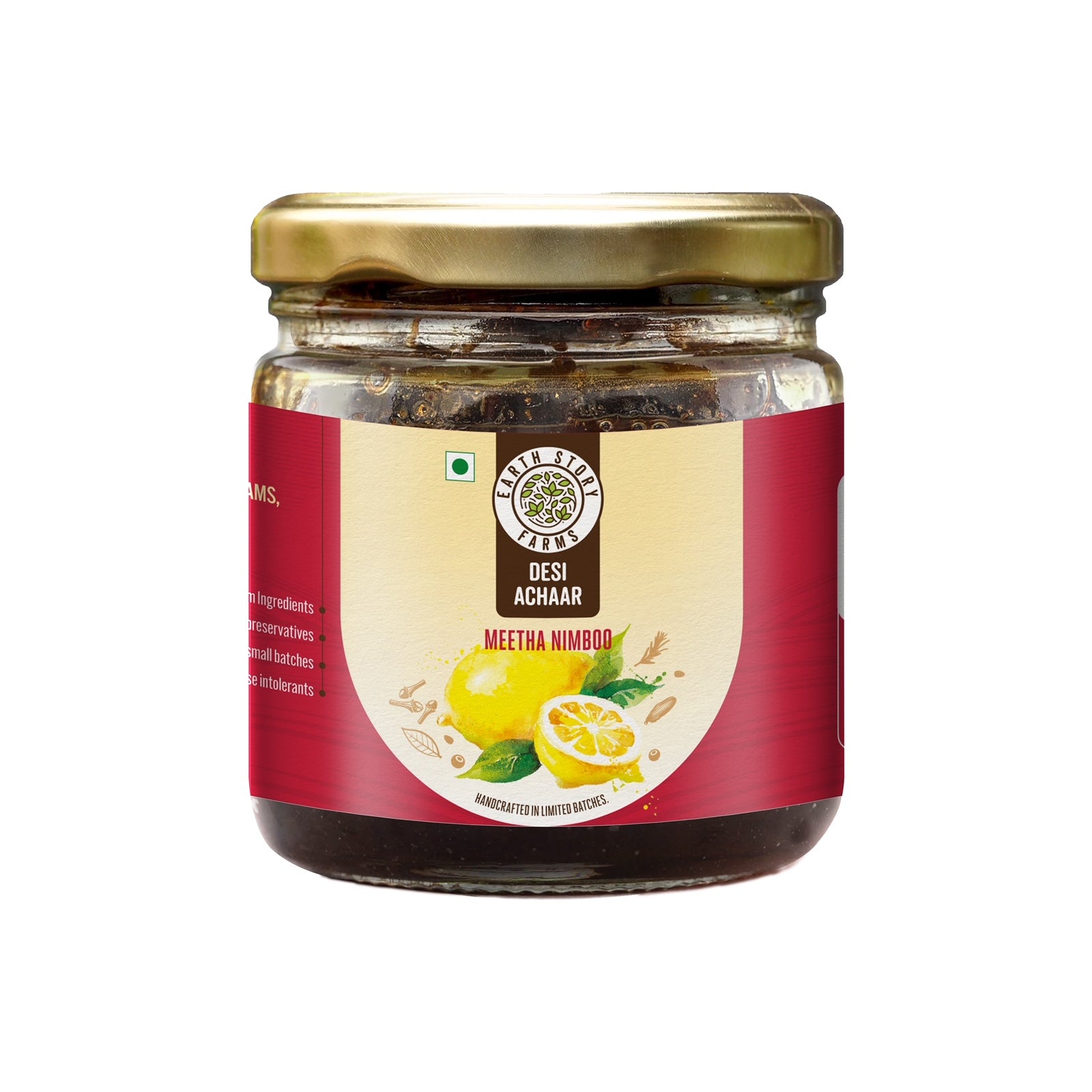 Earth Story Farms Desi Achaar | Meetha Nimboo | Sweet lemon | No preservative pickles | 200 g