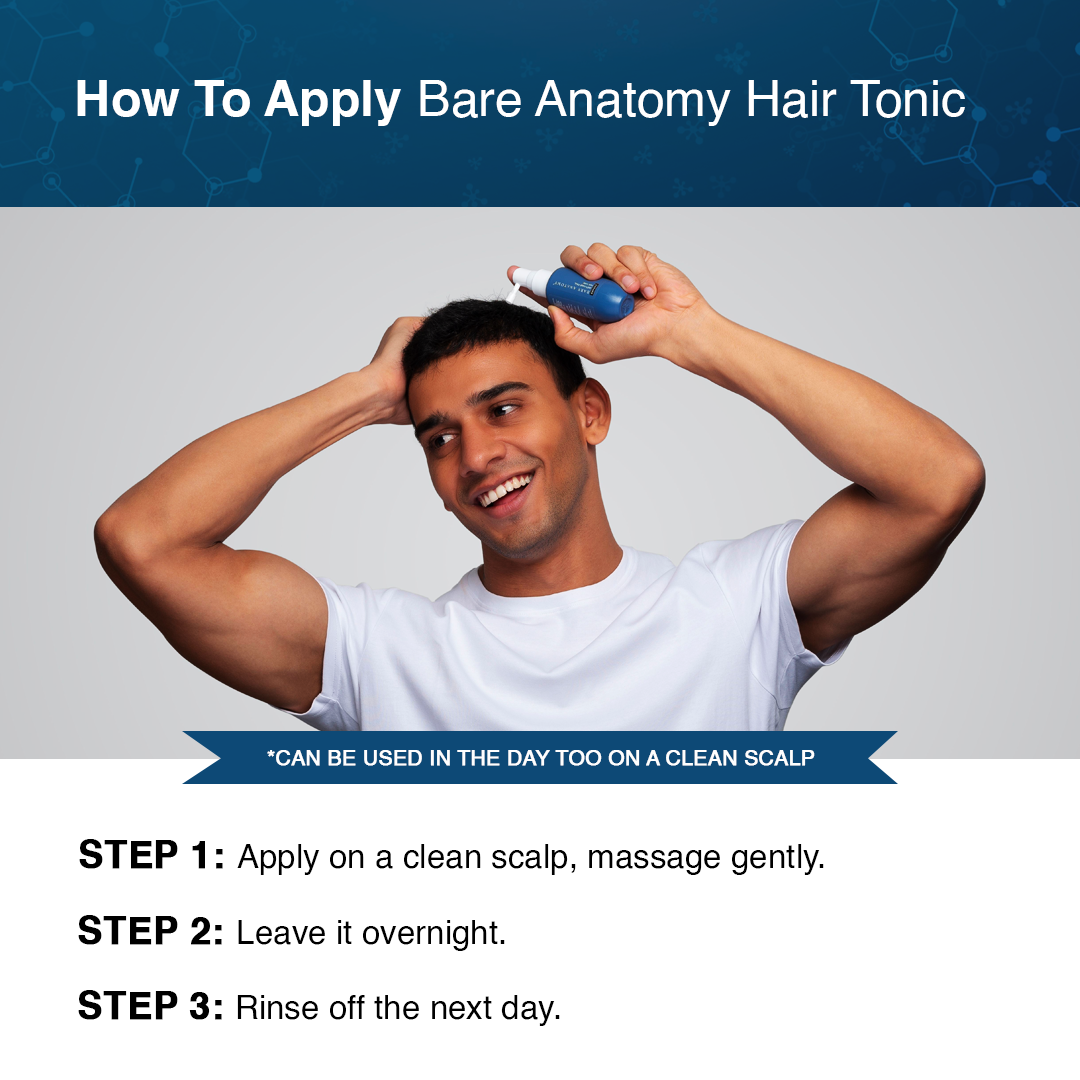 Bare Anatomy Anti-Hair Fall Tonic with Adenosine & Biotinoyl | Increase Hair Follicle Growth By 121% in 14 Days | For Hair Fall | Paraben & Sulphate Free | For Men & Women | 50ml