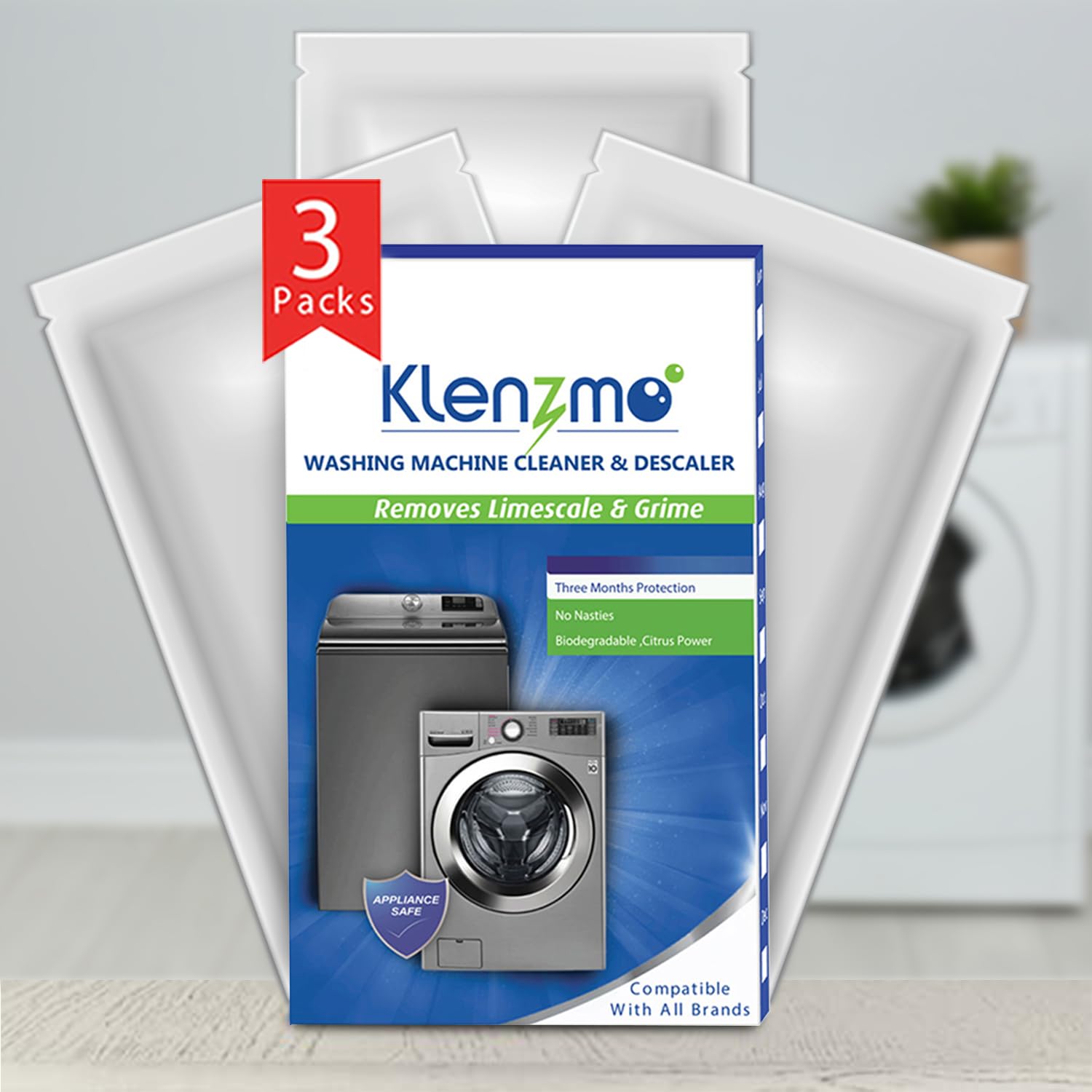 Klenzmo Washing Machine Cleaner & Descaling Powder 3 pouch 180 Gm
