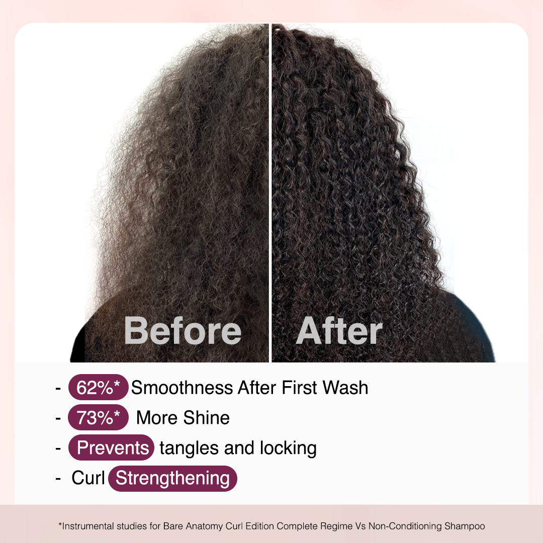 Bare Anatomy Curl Defining Shampoo | Curl Retention & 2X Frizz Protection For 48 Hours | Powered By Coconut Oil, Hyaluronic Acid & Castor Oil | Sulphate & Paraben Free | Women & Men | 250 ml