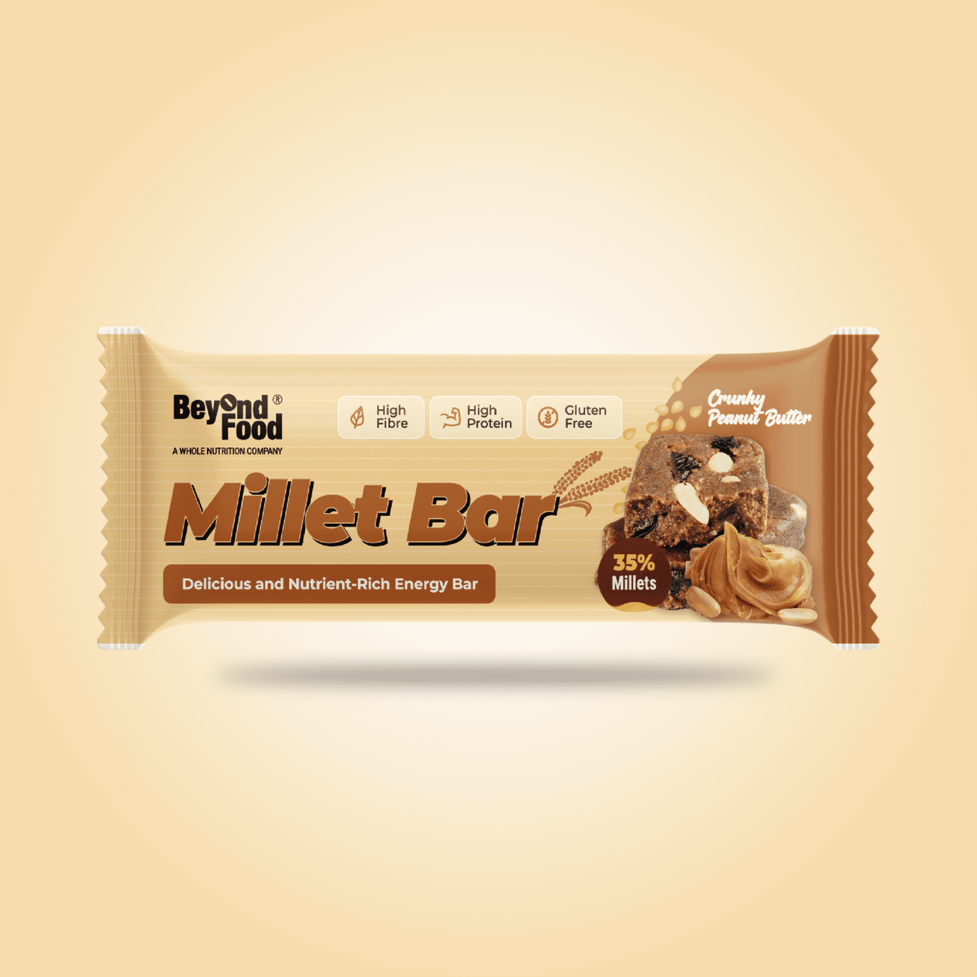 Beyond Food Millet Bar - Peanut Butter | Pack of 8 | 8x40g