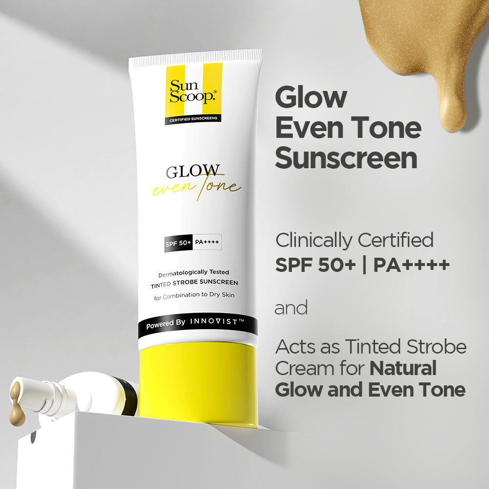 SunScoop Glow Even Tone Sunscreen SPF 50 PA++++ | Tinted Foundation-Like Finish | 45g