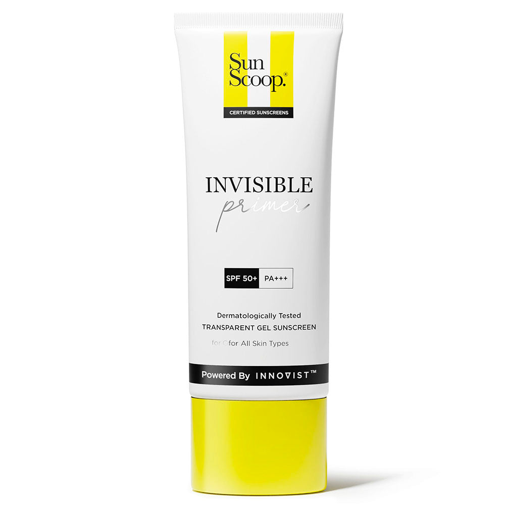 SunScoop Invisible Primer Sunscreen Gel SPF 50 PA+++ | SPF 50 Gel Sunscreen for Dry & Oily Skin- 45g