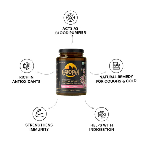Eatopia 100% Pure Natural Honey Karanj Flower Monofloral Honey | No added Sugar | No Chemicals