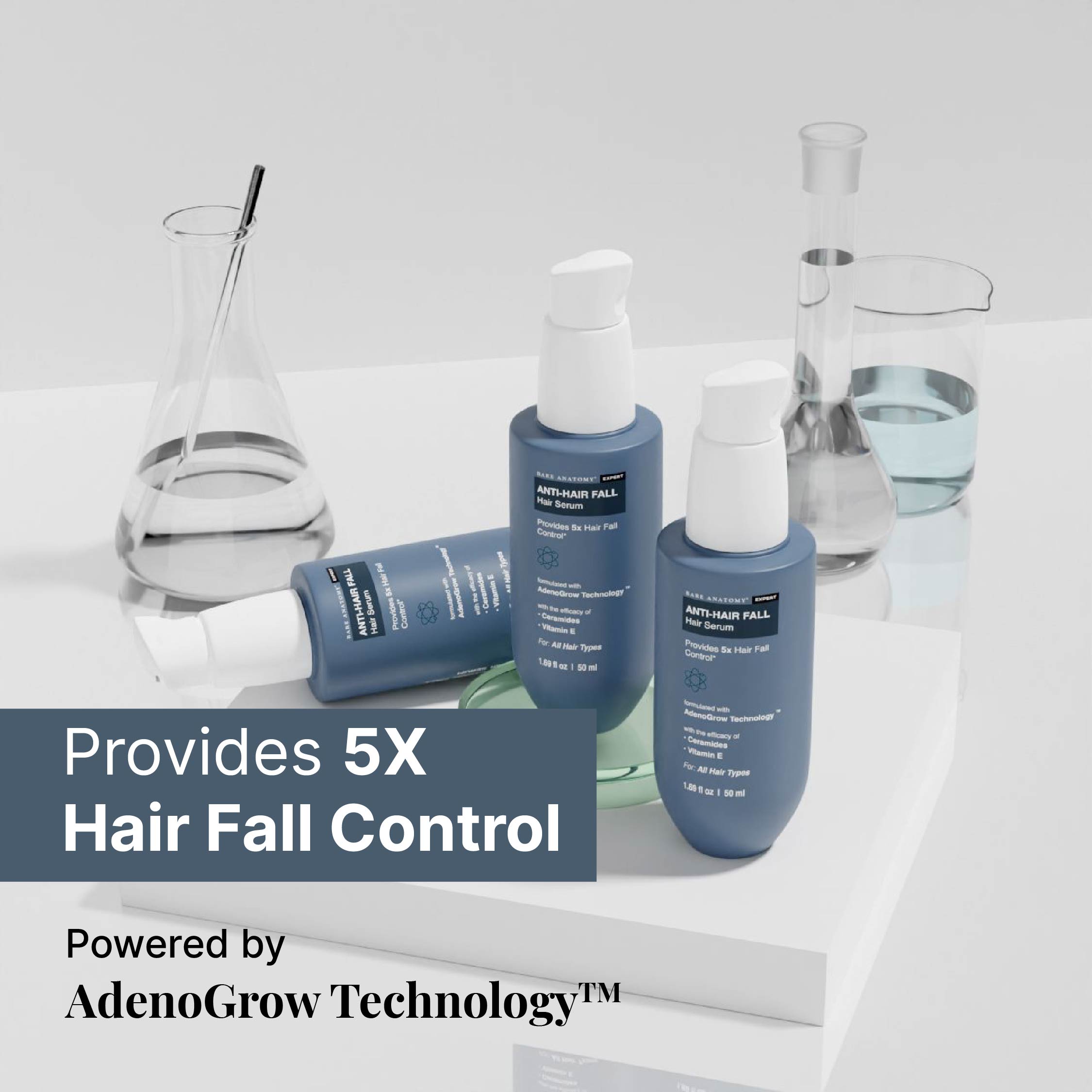Bare Anatomy Anti Hair Fall Serum | 5X Hair Fall Control | Hair Growth Serum With Ceramides & Vitamin E | For Dry & Frizzy Hair | Paraben & Sulphate Free | For Women & Men | 50ml