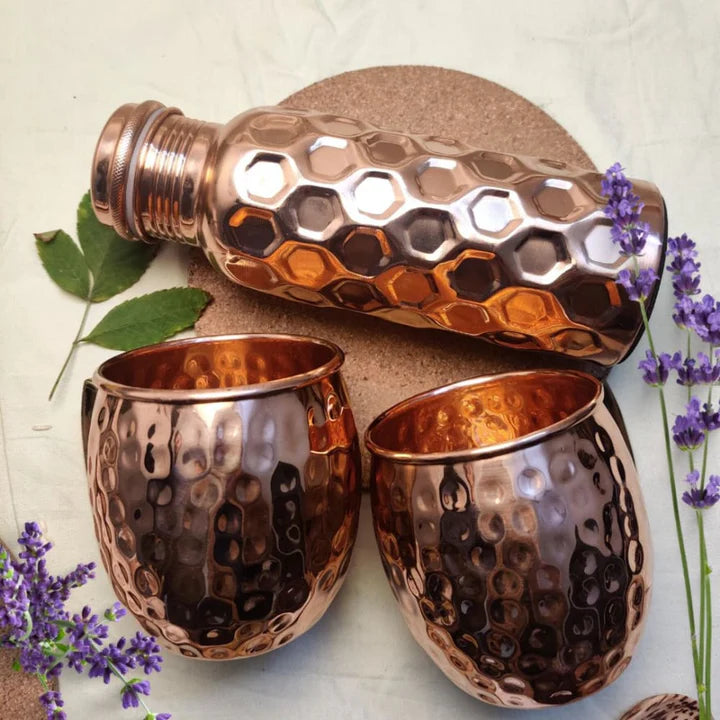 ONEarth Copper Bottle With Mugs