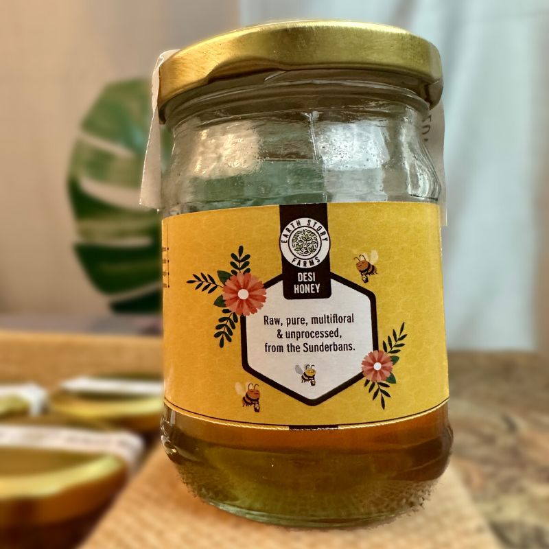 Earth Story Farms Desi Honey | Sunderbans Mangrove Honey | Wild forest Honey | Raw and unprocessed | 250g
