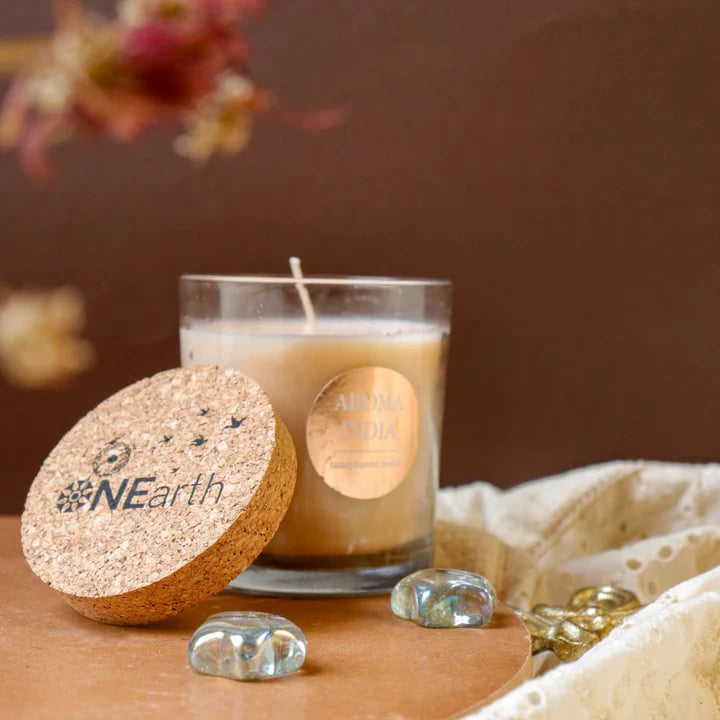 ONEarth Luxury Scented Candle with Cork Lid - Soy Wax (1 wick)