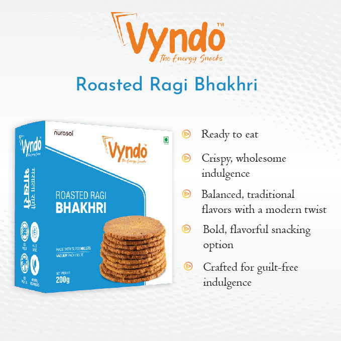 Vyndo | Roasted Ragi Bhakhri | Pack of 3 | 600gm